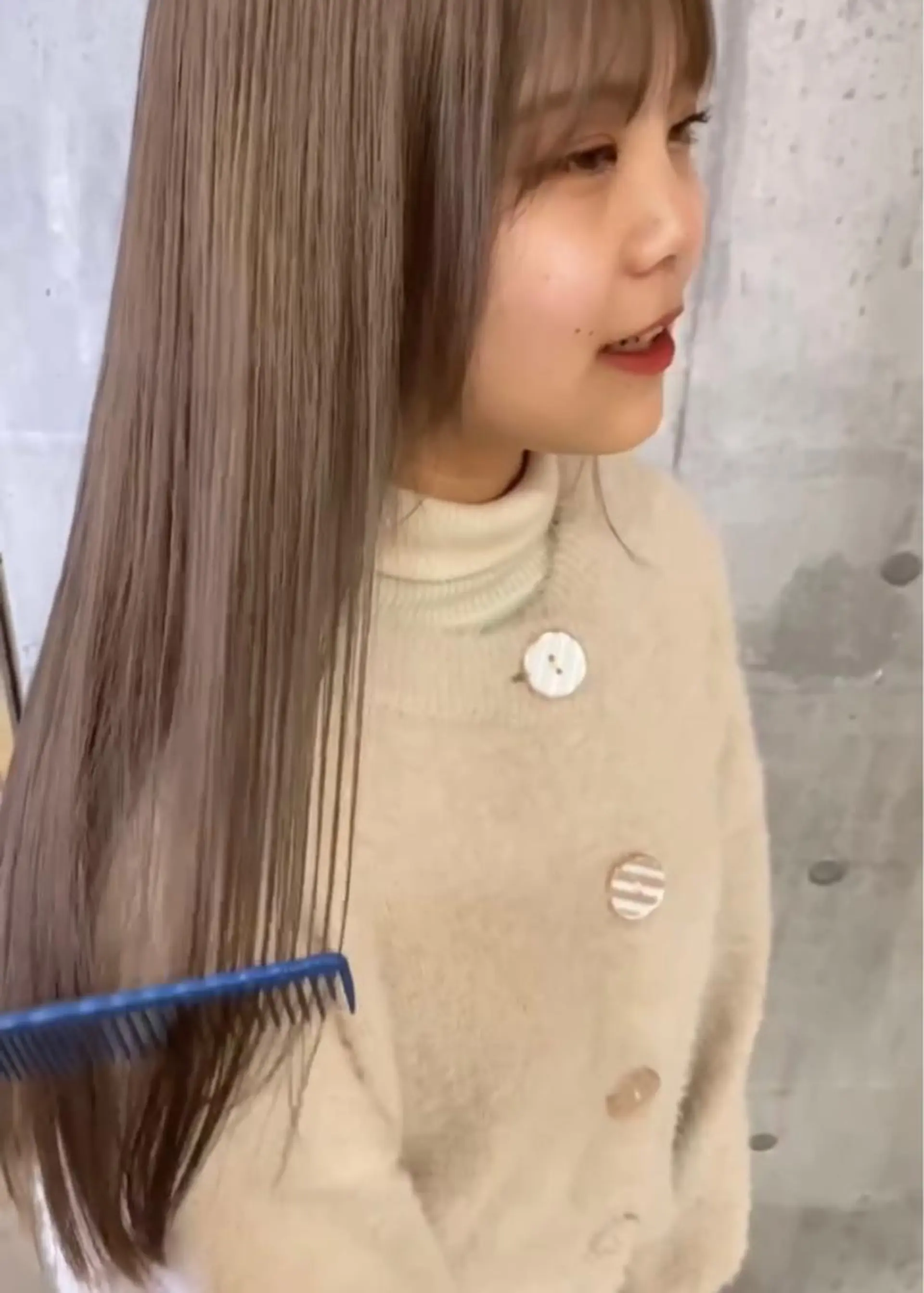 セミロング カラー ベージュカラー ブリーチ カット ヘアカラー トリートメント 髪質改善ｶﾗｰ ｹｱﾌﾞﾘｰﾁ/ﾀﾑのヘアスタイル