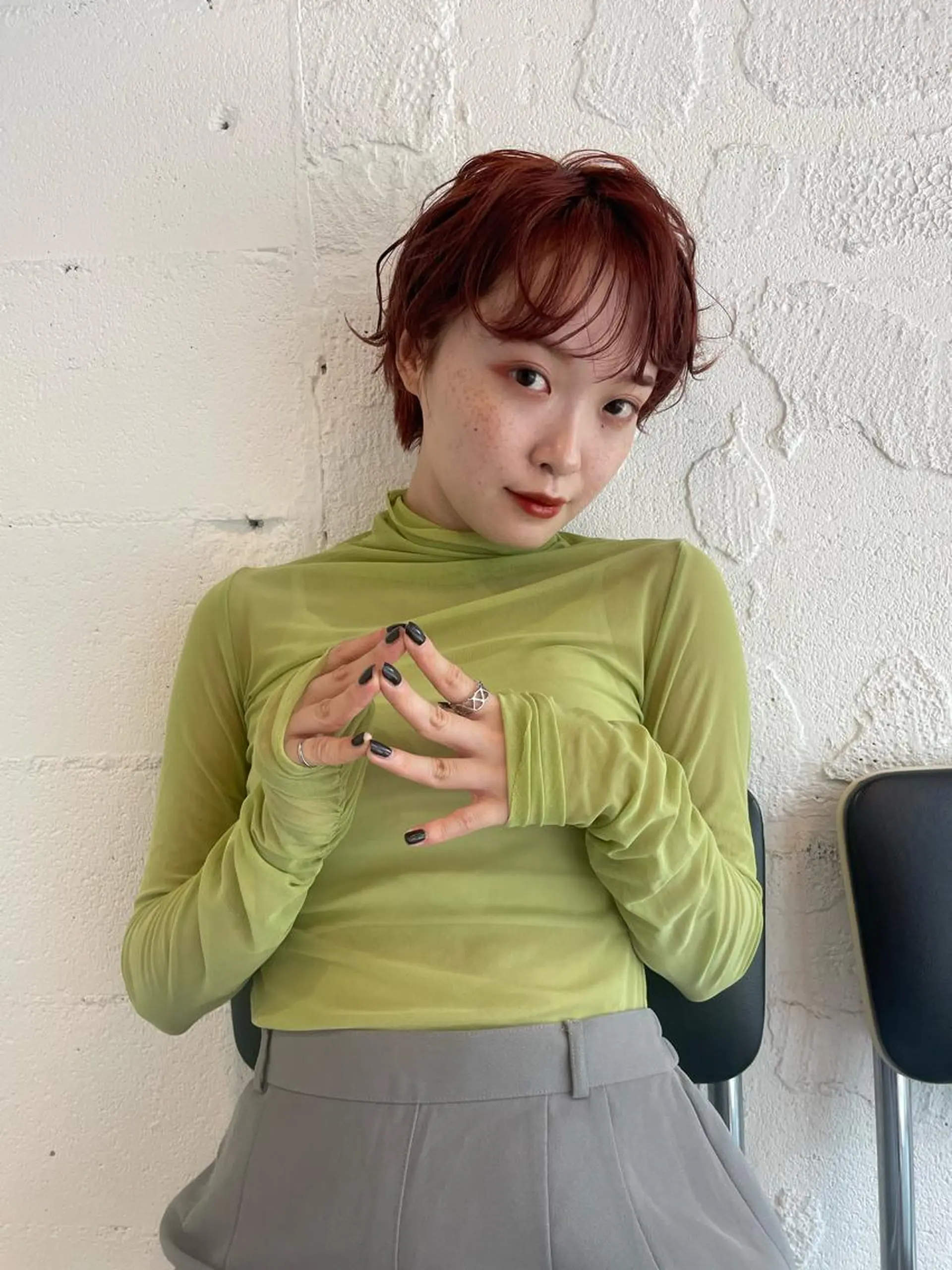 ショート カラー ヘアアレンジ カット ヘアカラー satsuki ito/暖色、パーマのヘアスタイル