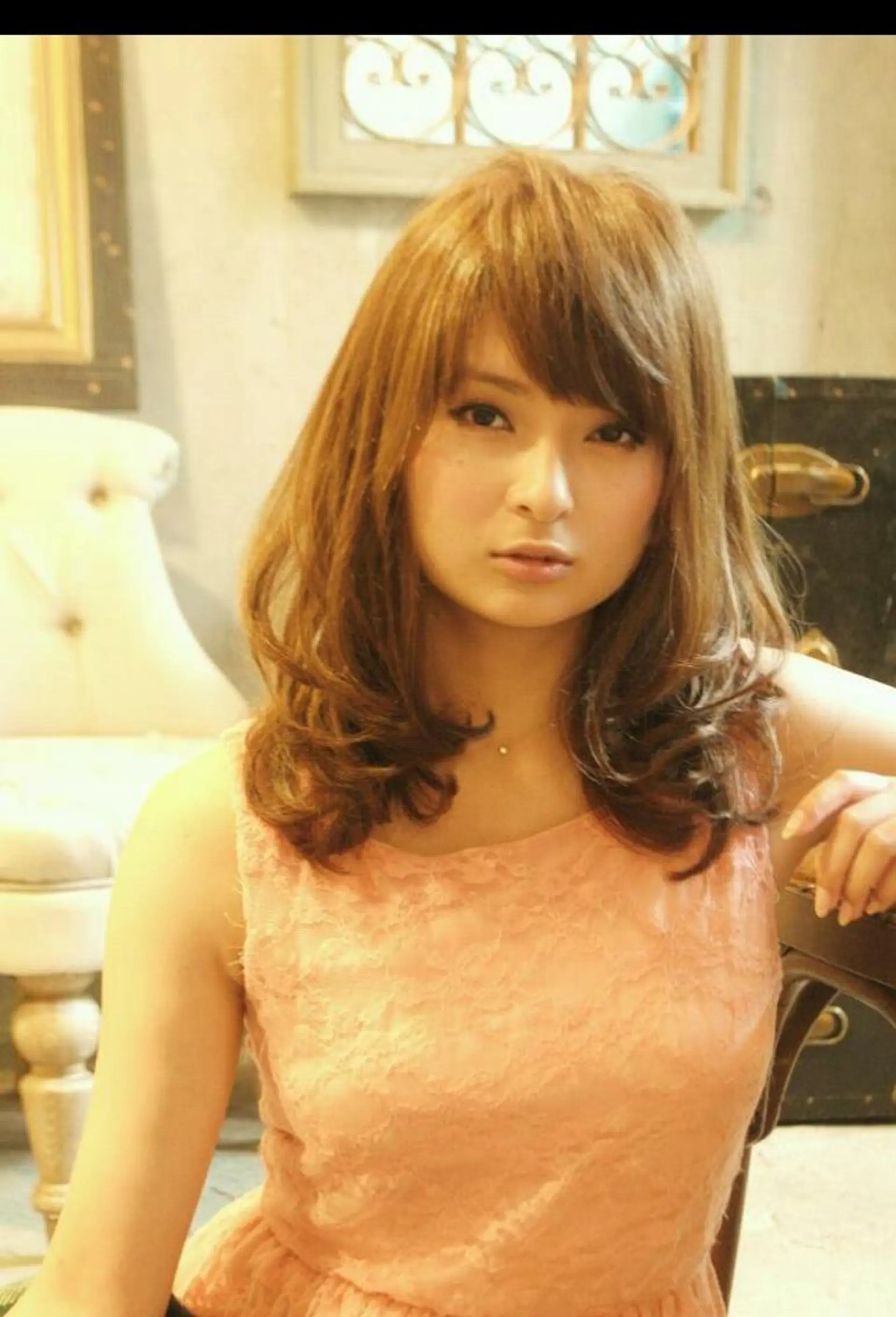 セミロング カラー パーマ olga所属・松尾謙佑【ハイライト LEDエクステ】のヘアスタイル