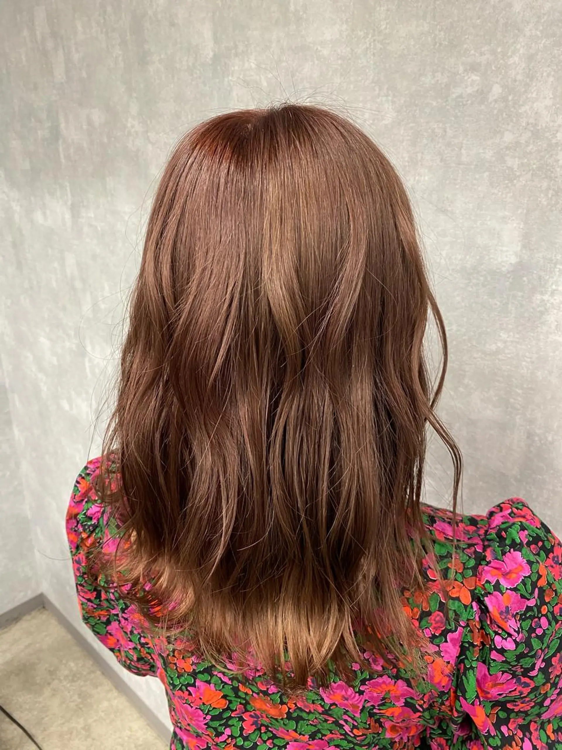 セミロング ピンクブラウン ナカノ /シールエクステのヘアスタイル