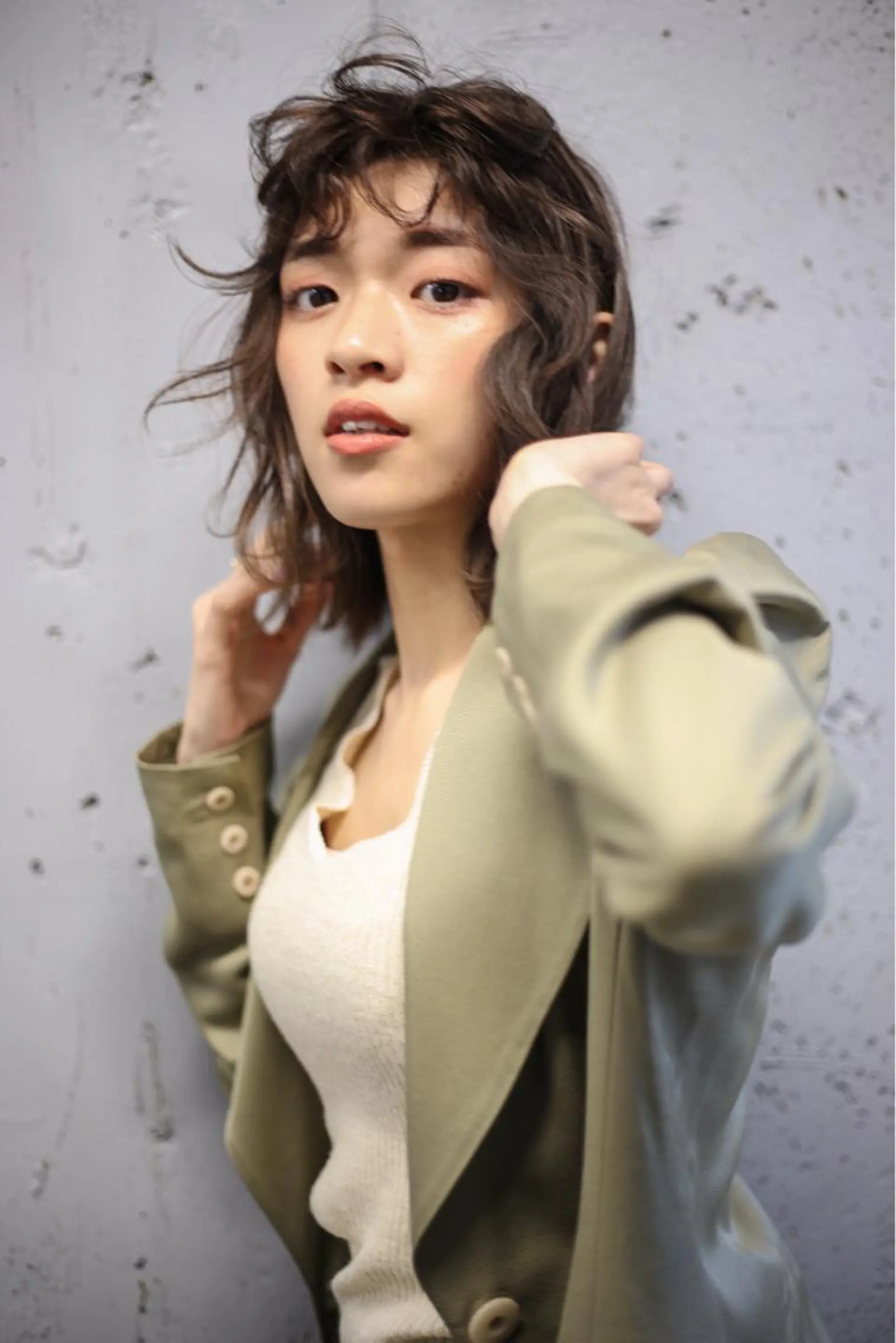ミディアム カット ヘアカラー トリートメント nessヤマサキ リュウタのヘアスタイル