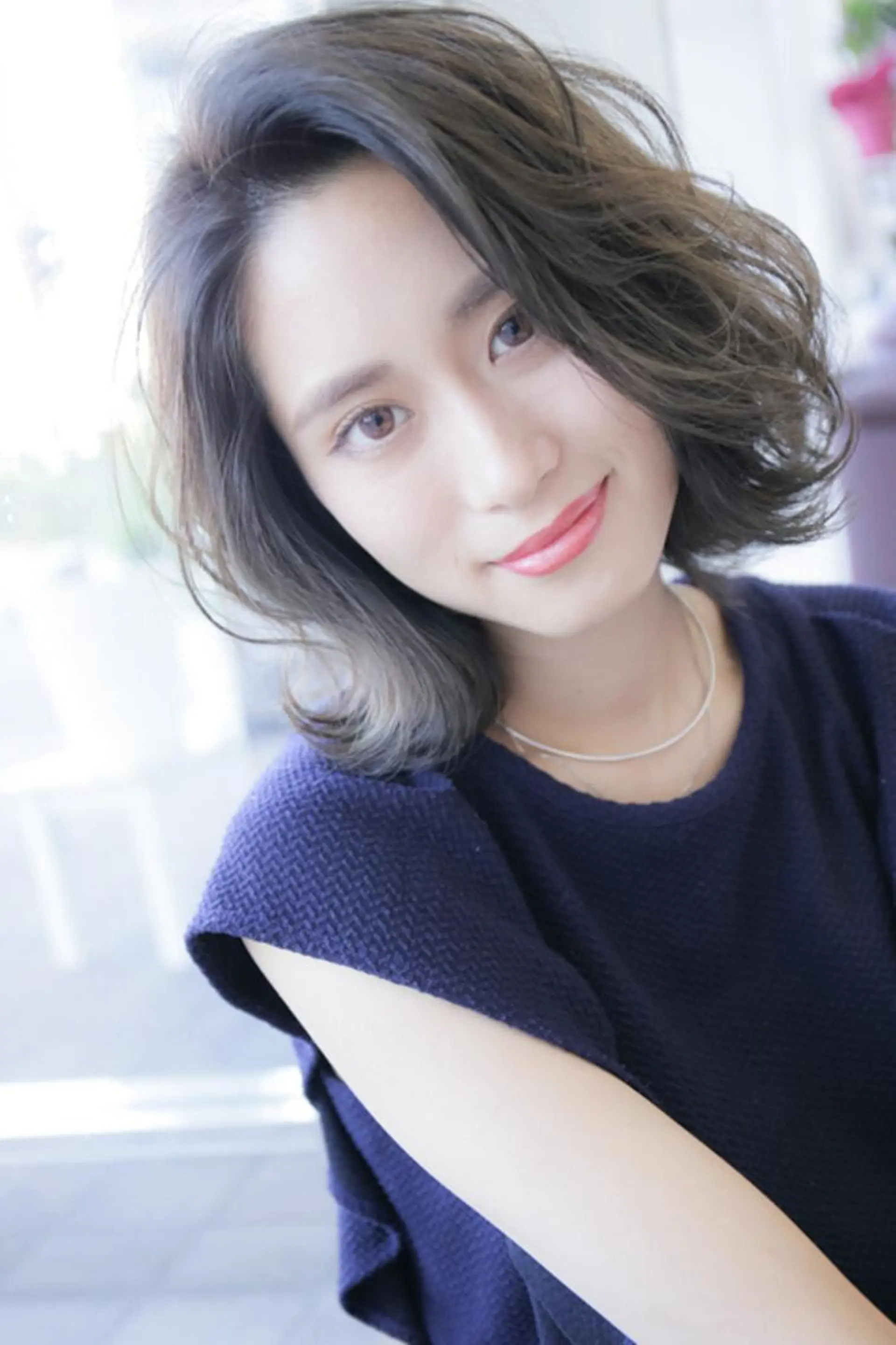 ミディアム カラー パーマ さとう ダリューシュたかひこのヘアスタイル