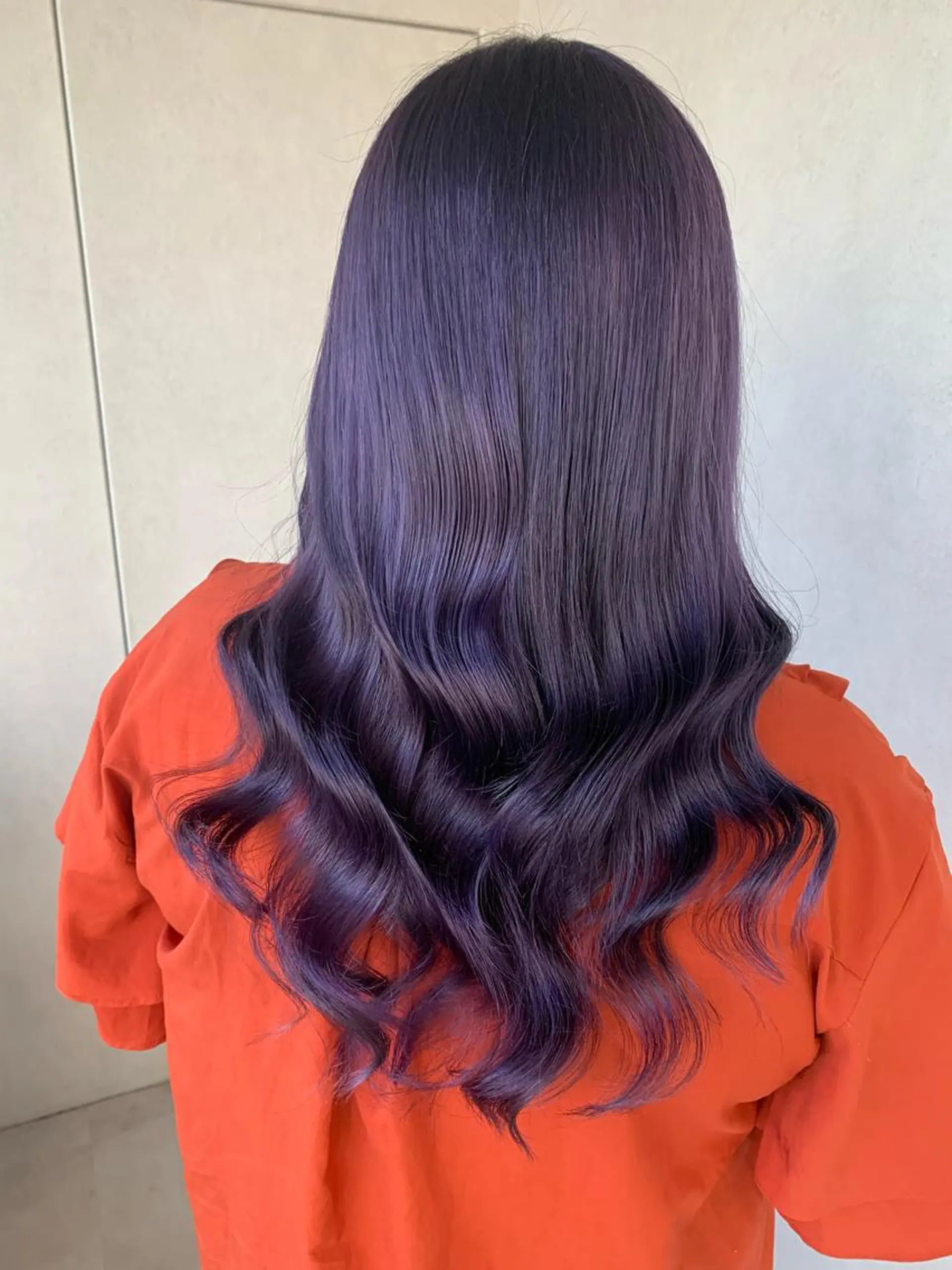 ロング カラー パープルカラー 韓国風ヘア カット ヘアカラー トリートメント FRAME+spa&hair roomなんば駅前店所属・🌸MAYU🌸 ハイトーン➕レイヤーのヘアスタイル
