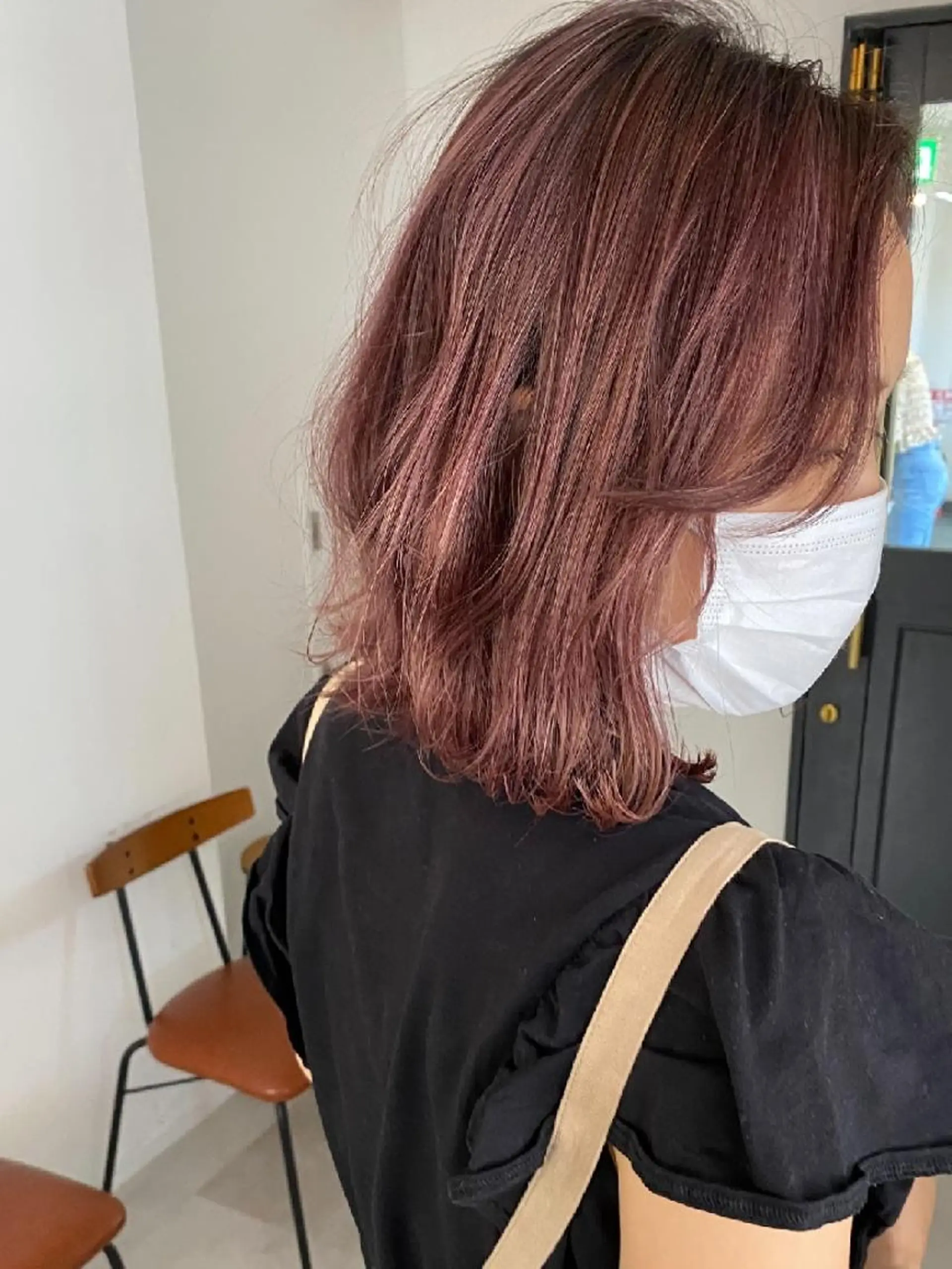 ショート カラー ハイライトカラー ピンクカラー ピンクパープル パープルカラー ハイライト ヘアカラー トリートメント 難波/白髪ぼかし/ KAORIのヘアスタイル