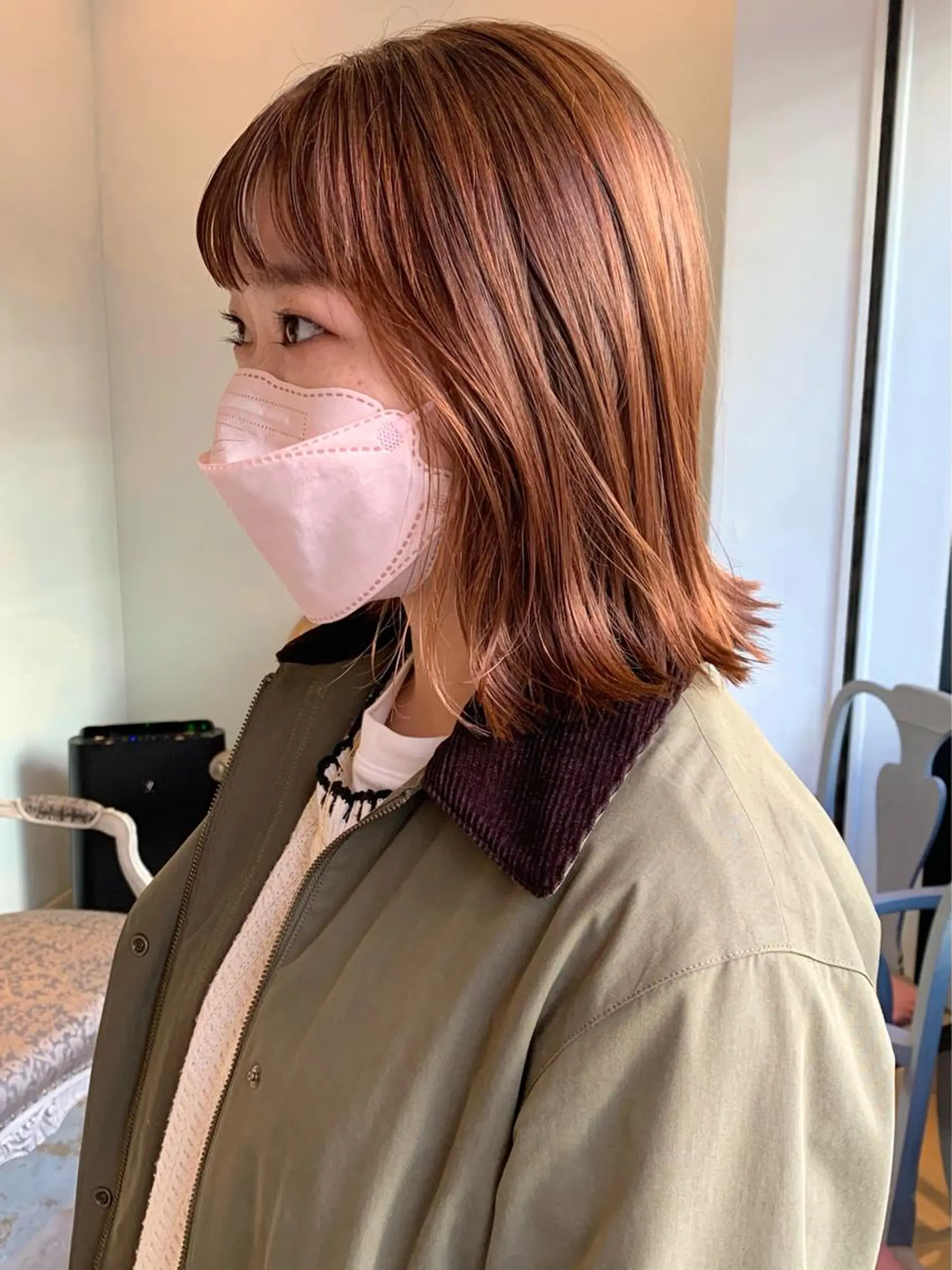 ミディアム カラー カット ヘアカラー GO TODAY SHAiRE SALON所属・SAKINO． ベージュカラーのヘアスタイル