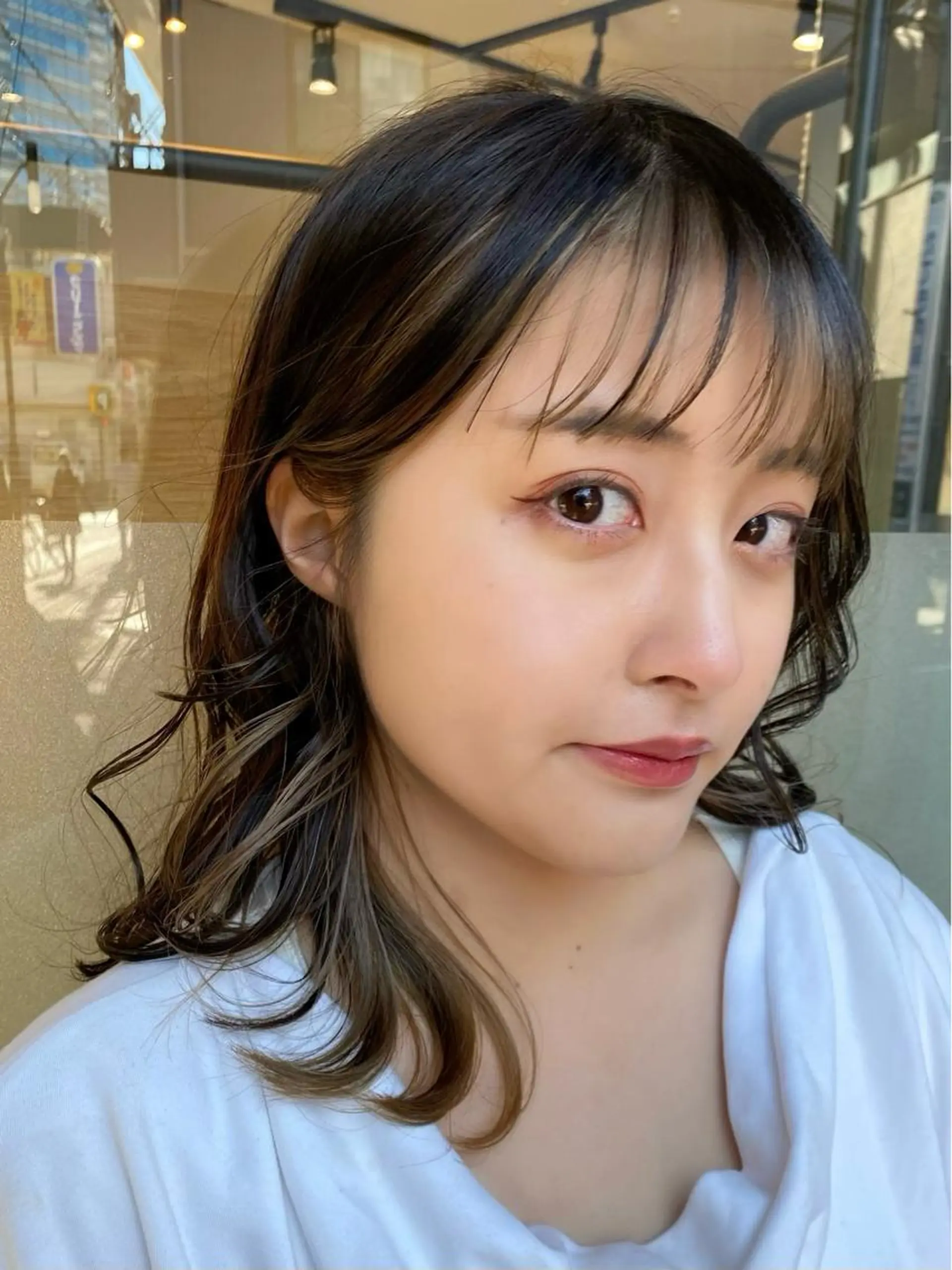 ミディアム カラー カット ヘアカラー トリートメント デザインカラー/ ブリーチ/稲若健太郎のヘアスタイル