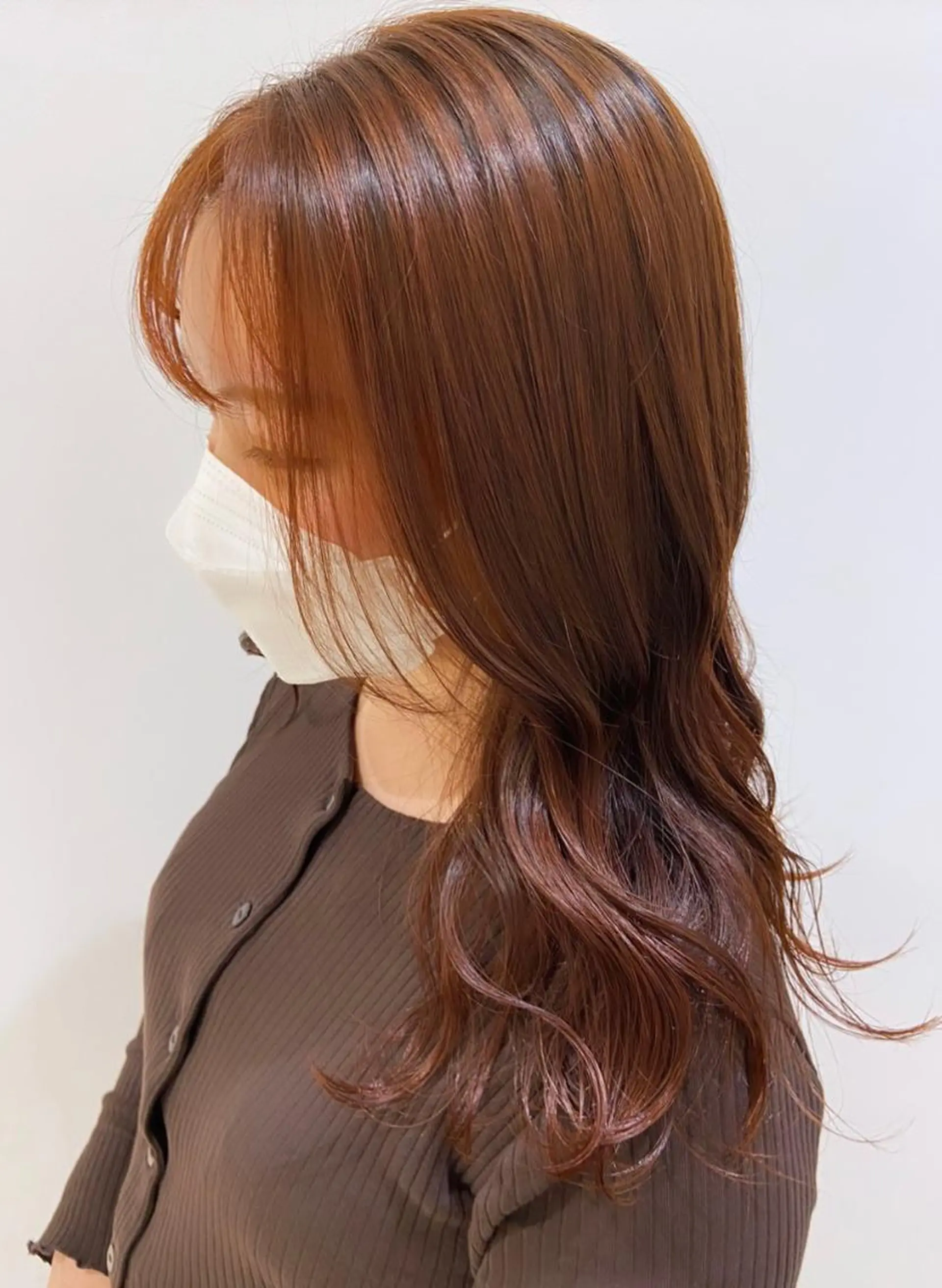 ロング カラー ブラウンカラー オレンジ オレンジブラウン ヘアカラー トリートメント 韓国風愛されヘア 🇰🇷RITO🎀のヘアスタイル
