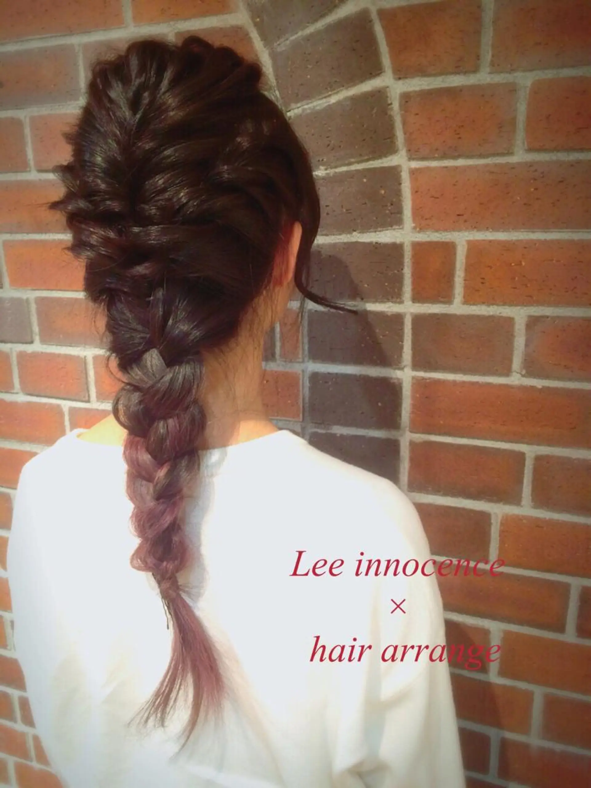 ミディアム セミロング ロング カラー ヘアアレンジ グラデーションカラー 三つ編み カラー&矯正スペシャ リスト宮本　伸一のヘアスタイル