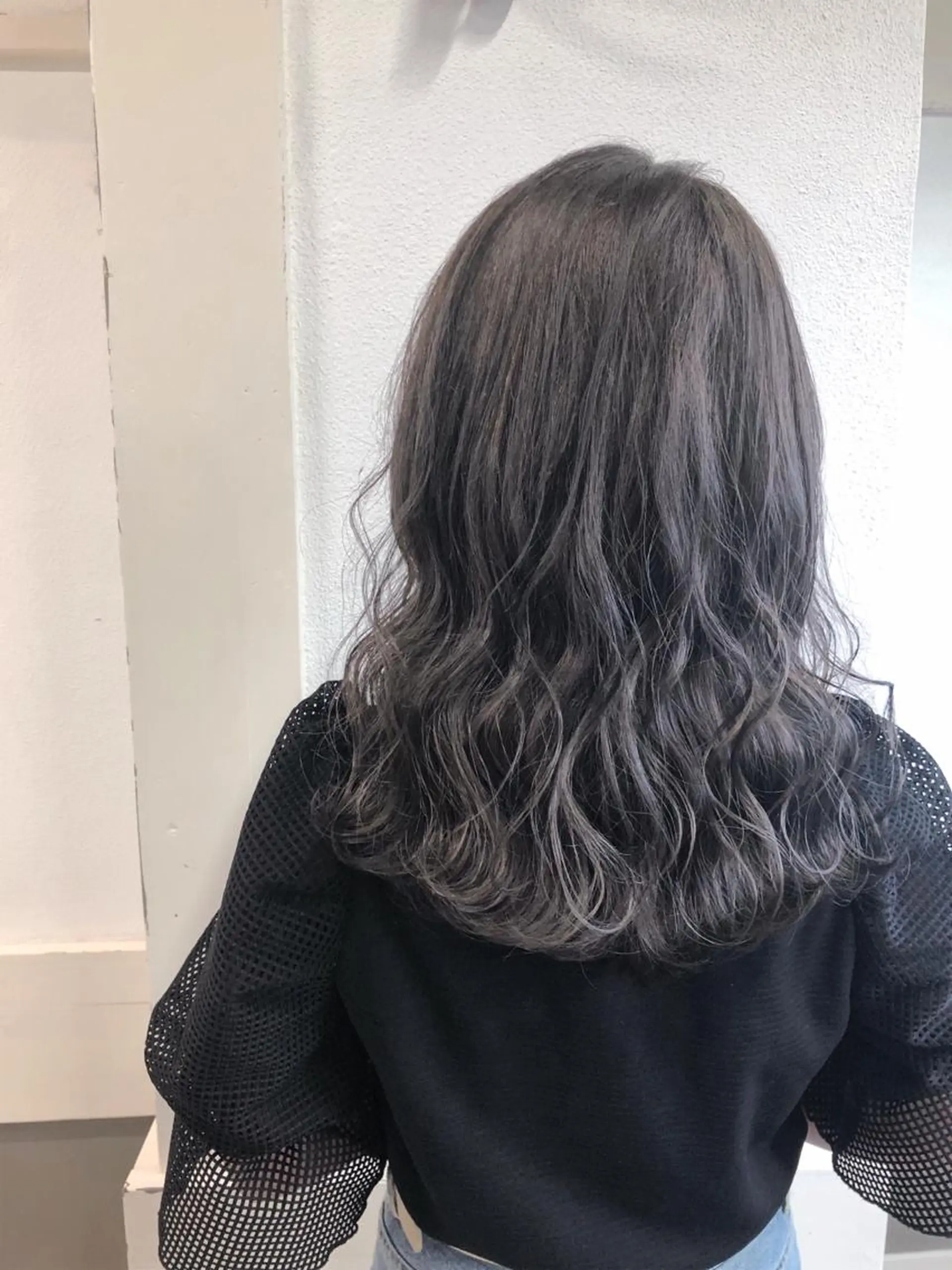 セミロング カラー パーマ ヘアアレンジ ダークグレー ダークグレージュ グレージュ カット ヘアカラー トリートメント GiseL天神カラー 髪質改善/ブリーチのヘアスタイル