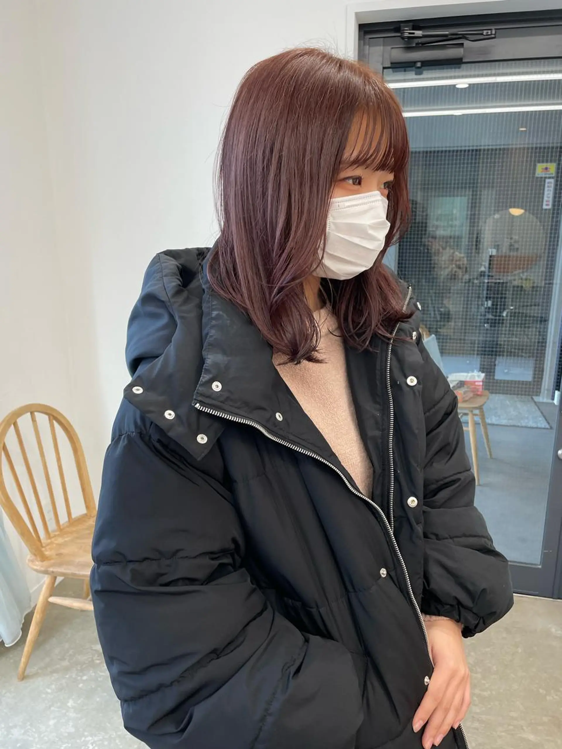 ミディアム カラー ブリーチ ブラウンカラー ブリーチなしカラー ピンクカラー ピンクブラウン pole所属・【pole】 minaのヘアスタイル