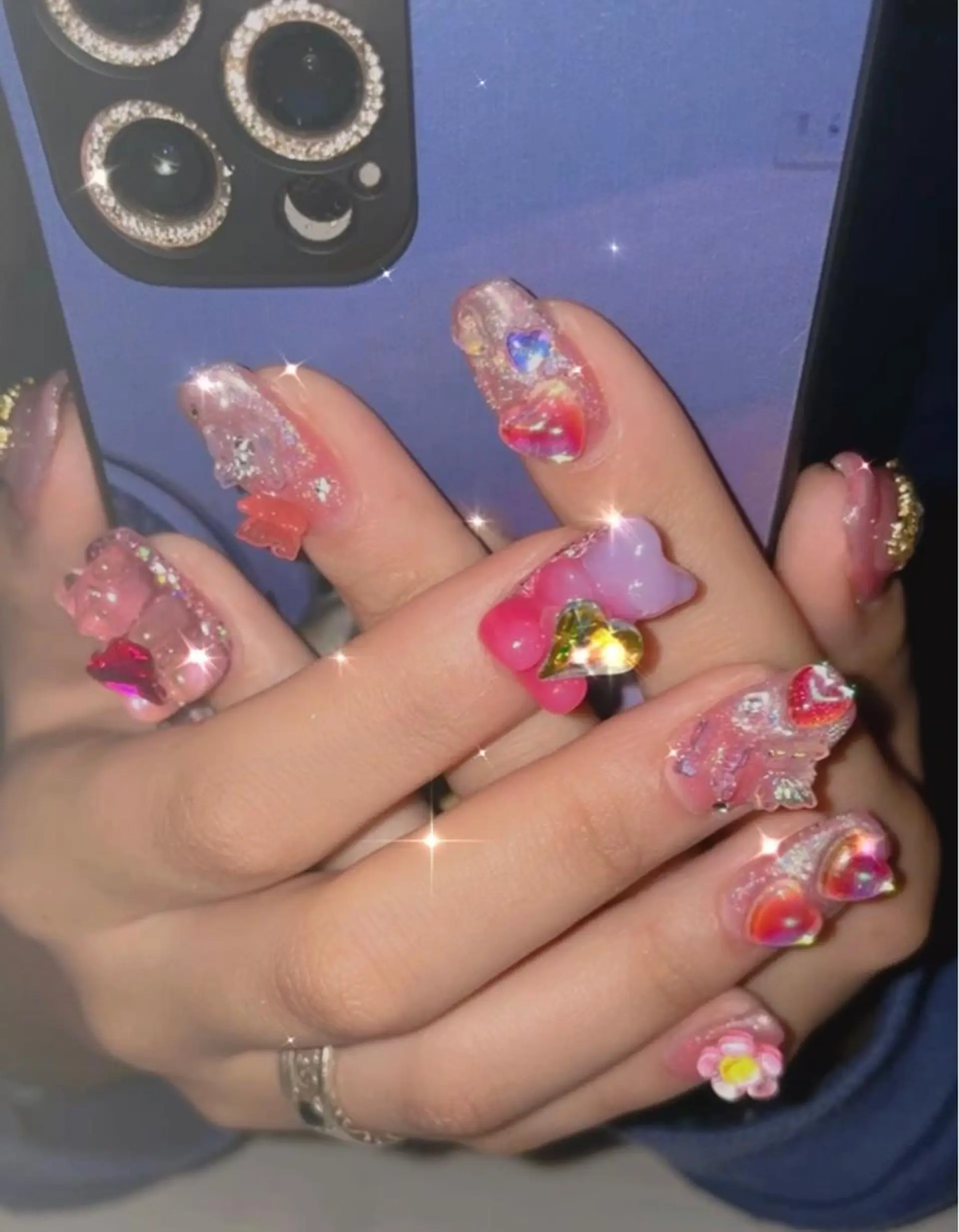 ネイル フラッシュネイル 氷ネイル・うるうるネイル マグネットネイル ニュアンスネイル ワンホンネイル Ri-e's nailのネイルデザイン