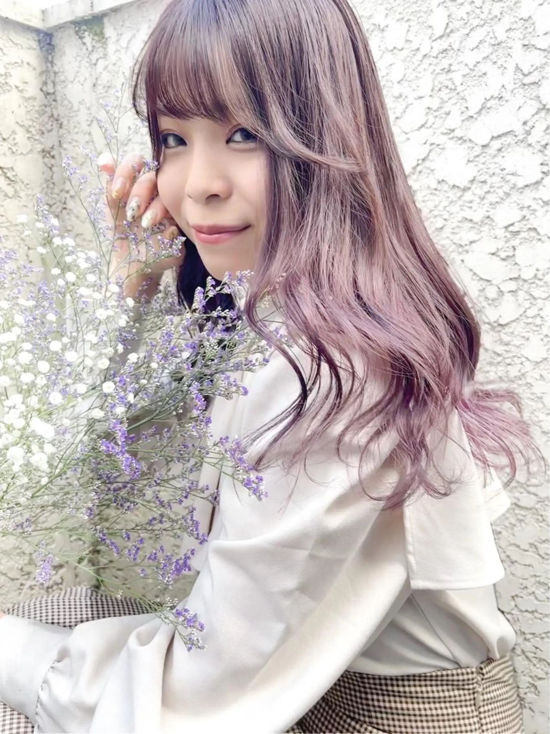 セミロング カラー ラベンダーカラー ピンクカラー ピンクラベンダー ヘアカラー トリートメント 佐藤 魁人のヘアスタイル