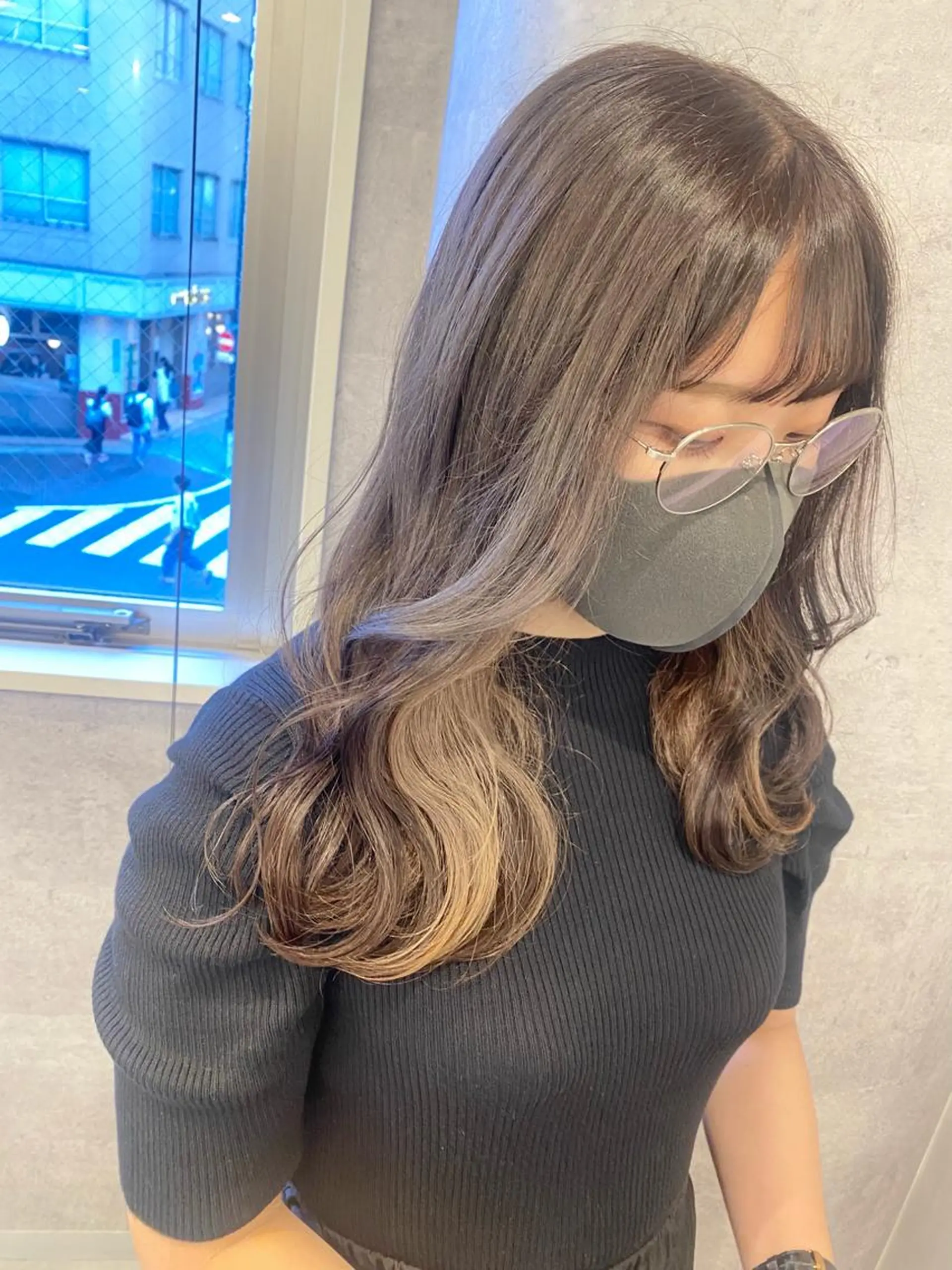 セミロング アッシュ ハイトーン特化サロン 🍑momo🍑のヘアスタイル