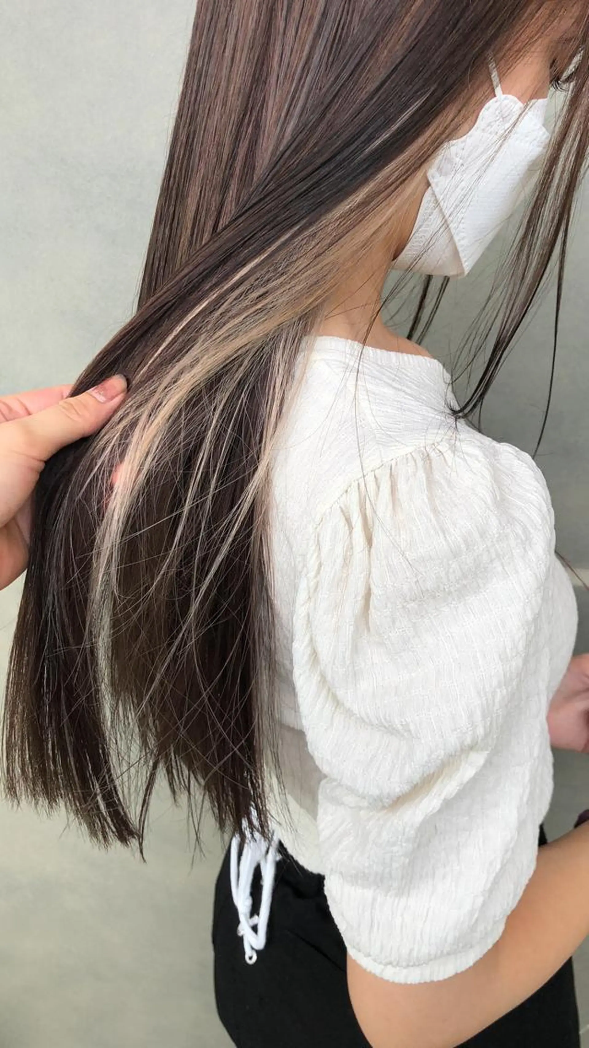 ミディアム カラー ヘアアレンジ デザインカラー イヤリングカラー カット ヘアカラー 落合　眺 (オチアイ　ノゾミ)のヘアスタイル