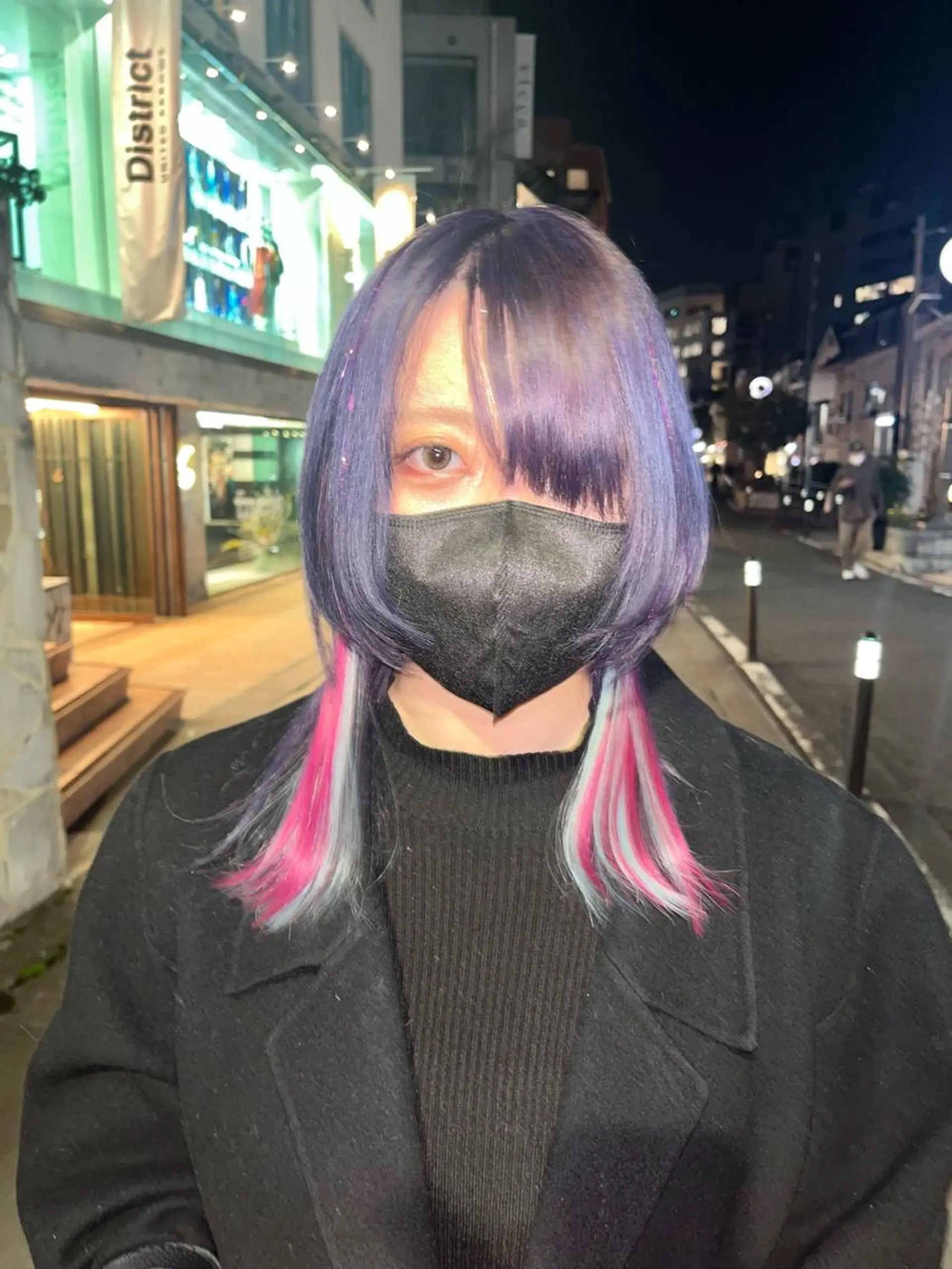 ミディアム カラー ヘアアレンジ カット ヘアカラー トリートメント エクステ 🩶【推しハイトーン 】yuzu🩶のヘアスタイル