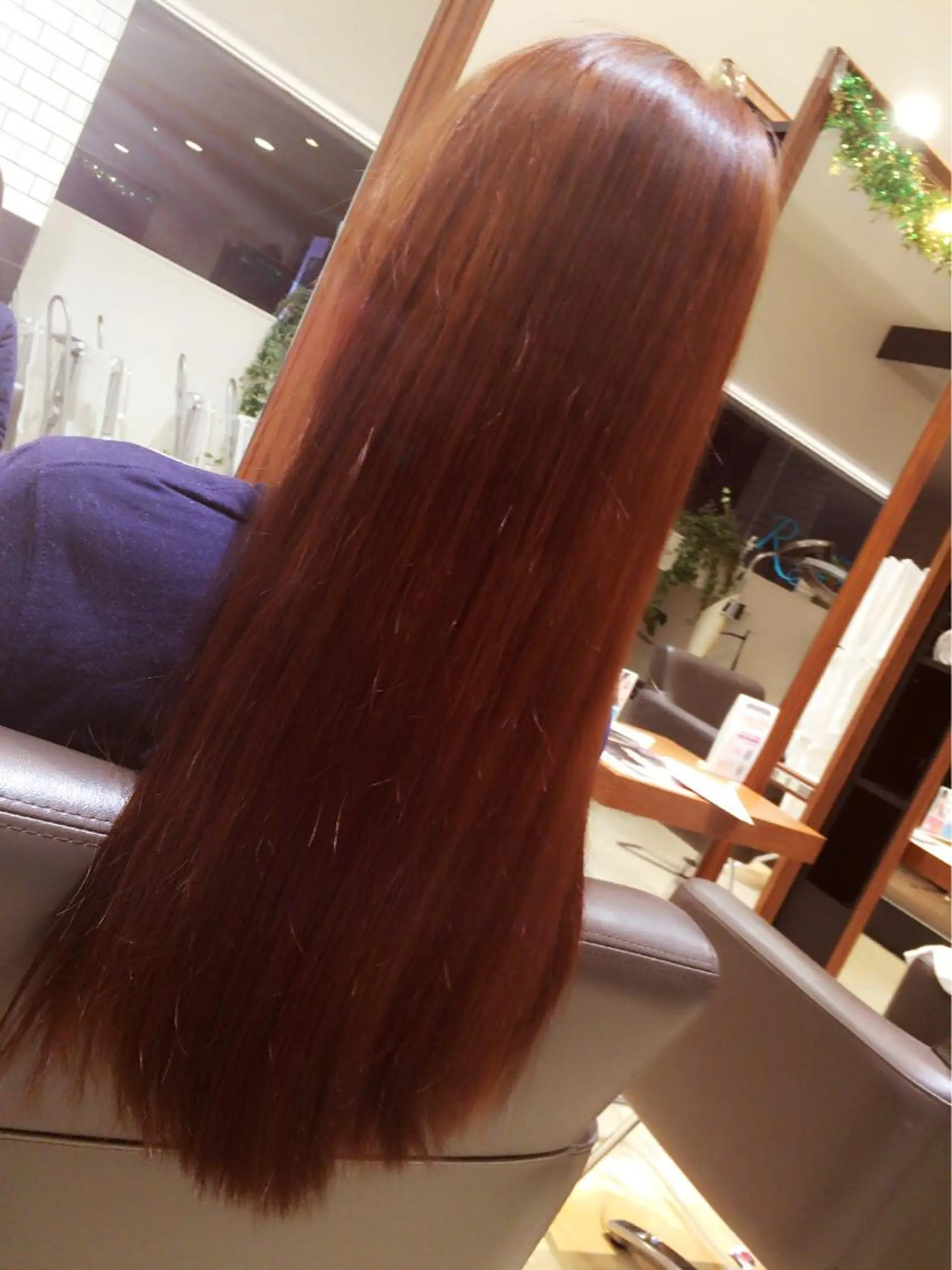 ロング カラー オレンジ レッドカラー 佐々木 好乃のヘアスタイル