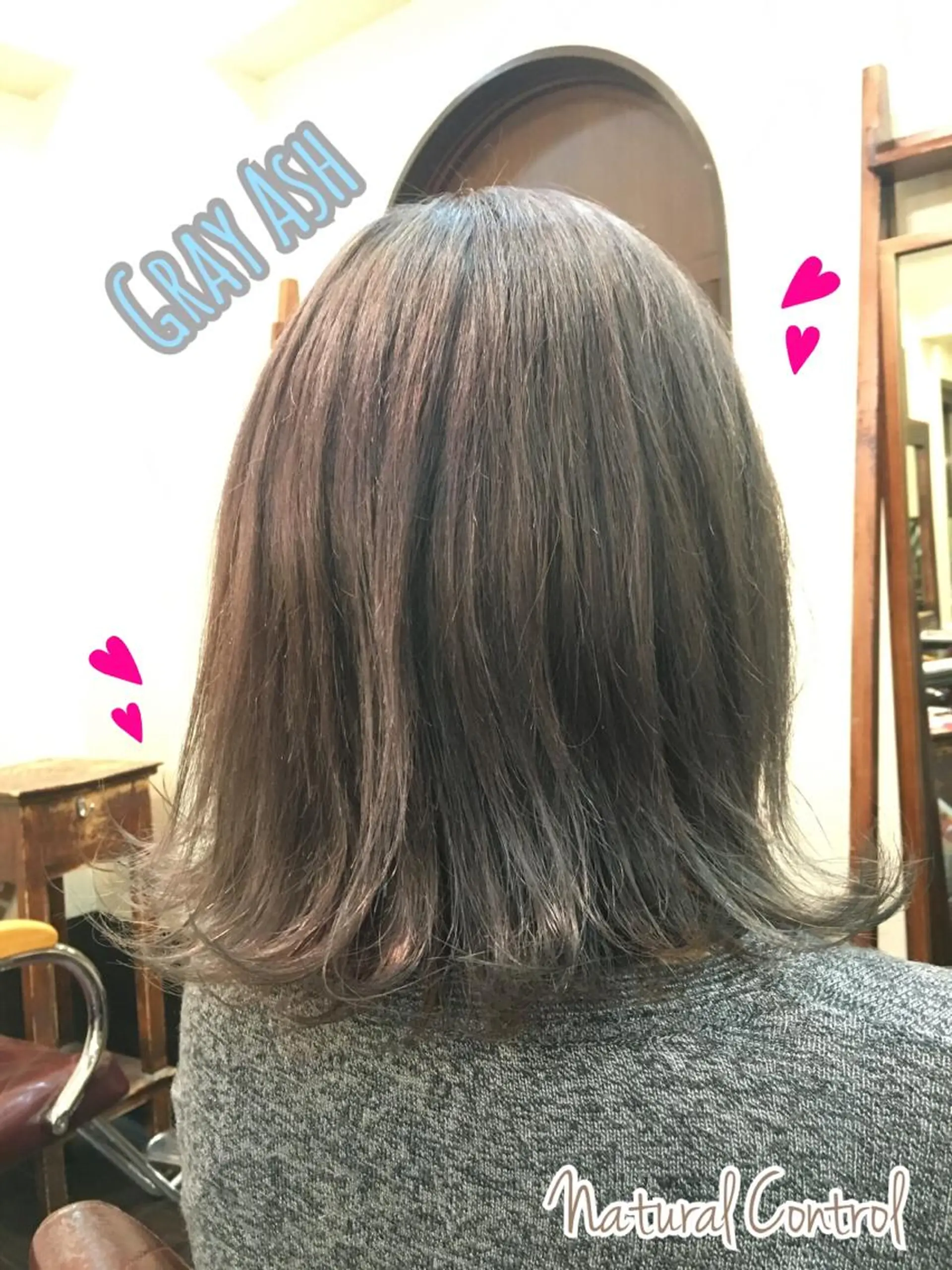 ミディアム カラー アッシュ 透明感カラー ダブルカラー 外ハネヘア 韓国ヘア🤍髪質改善 🇰🇷AKANEのヘアスタイル