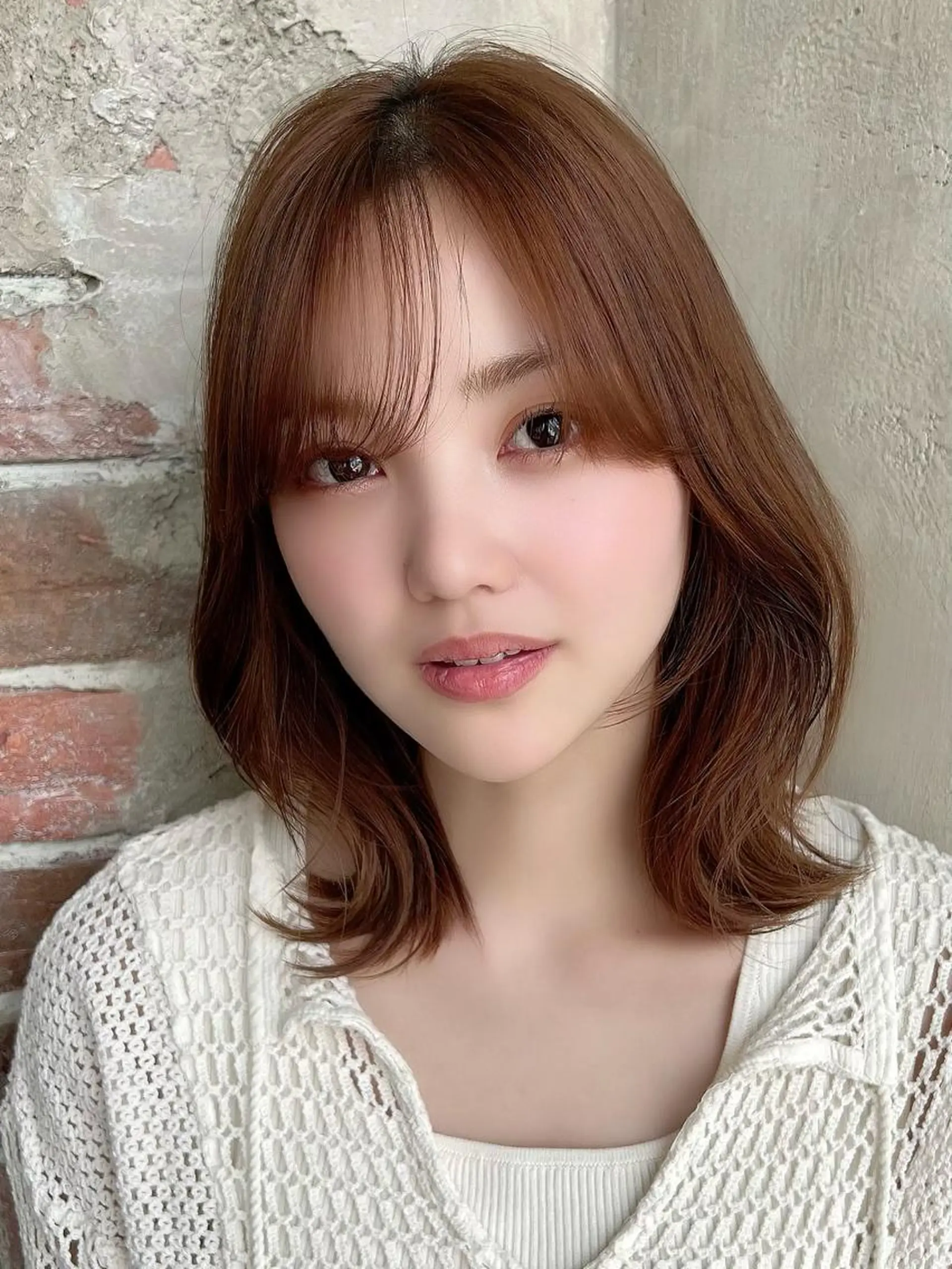 ミディアム くびれヘア カット ヘアカラー トリートメント 🧡くびれヘア/前髪 顔周り🧡久原結衣のヘアスタイル