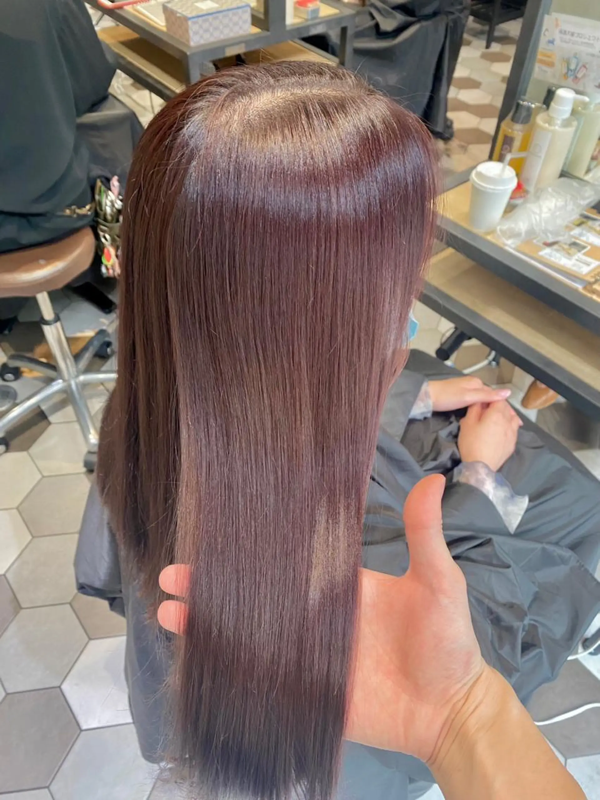 ロング カット ヘアカラー トリートメント 韓国風🫧髪質改善 村上　蒼生のヘアスタイル