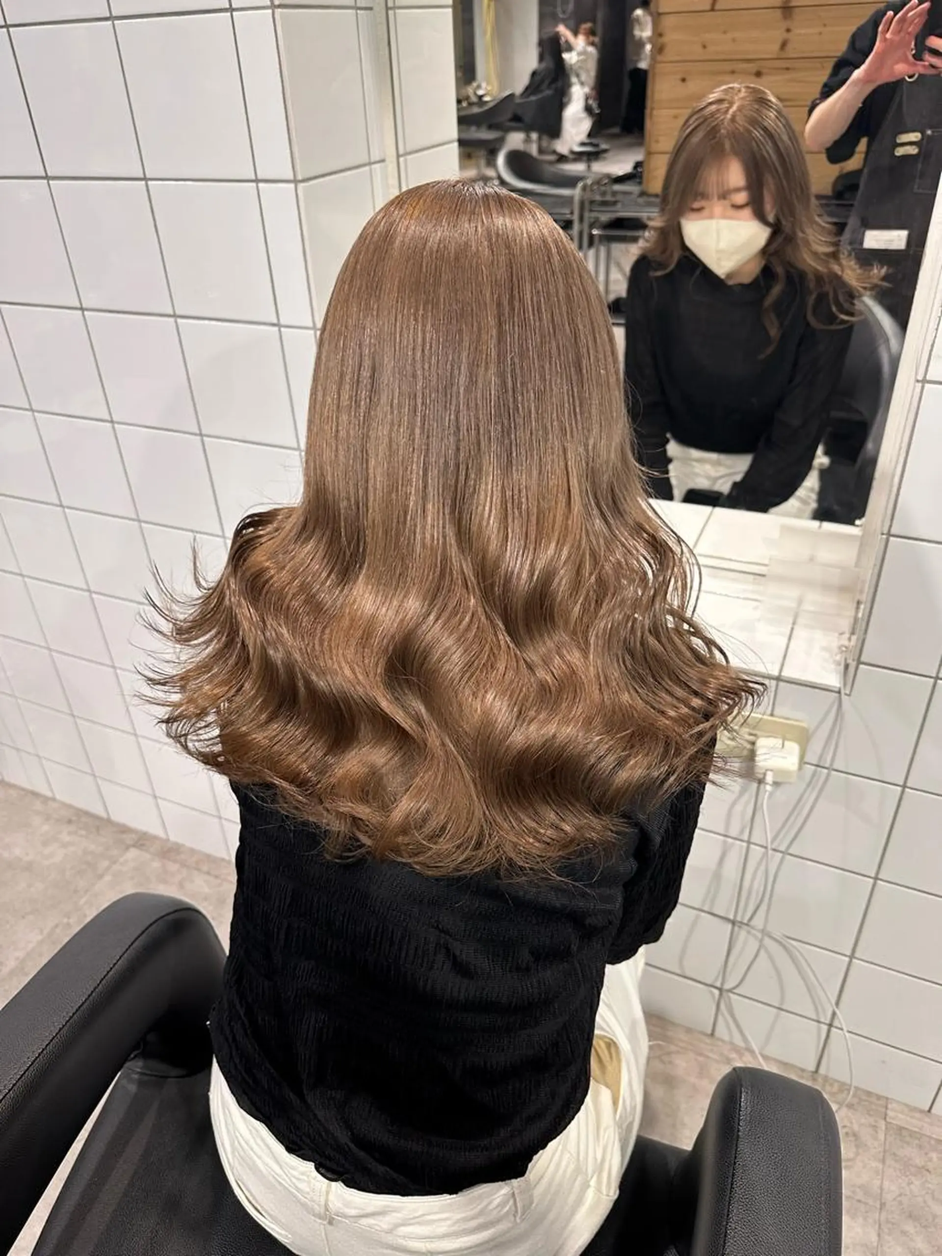 セミロング アッシュ アッシュグレー ピンクブラウン くすみミルクティー/ ブラウン🪡TOWAのヘアスタイル
