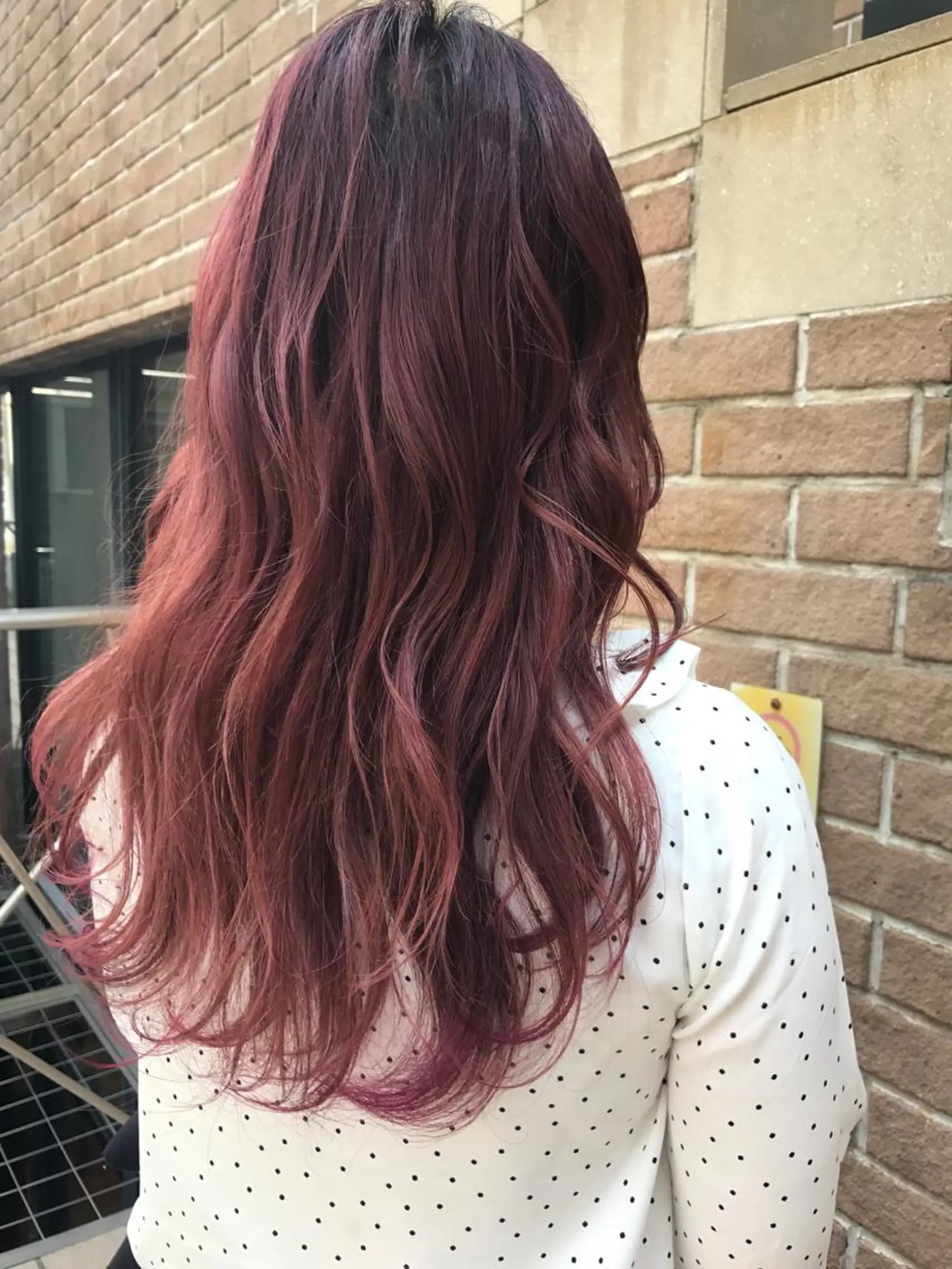ロング カラー ダブルカラー ピンクカラー 高比良 剛のヘアスタイル