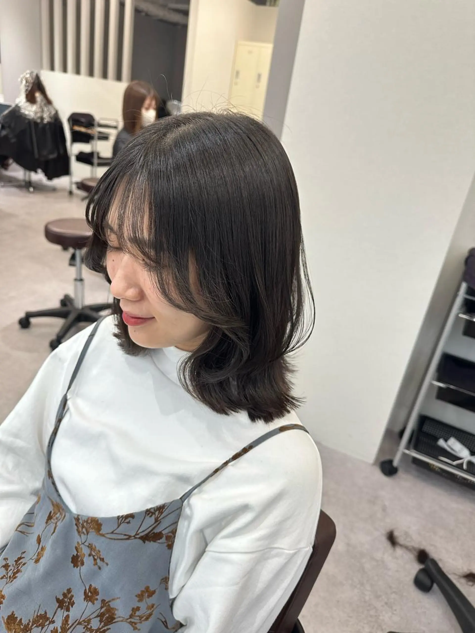 ミディアム 髪質改善 韓国風ヘア レイヤーカット 小顔カット 縮毛矯正 カット 縮毛矯正 トリートメント 韓国風✨髪質改善✨ 縮毛矯正✨松浦知奈美のヘアスタイル