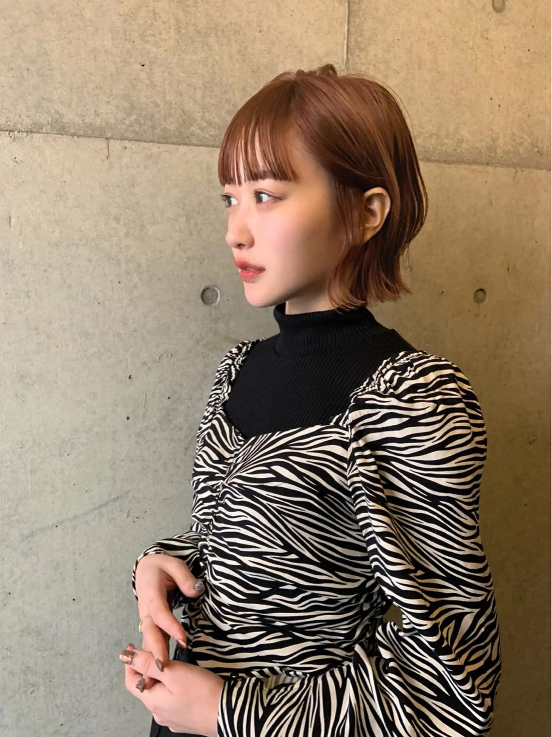 ショート カラー オレンジ ボブ ♡ma ki♡のヘアスタイル