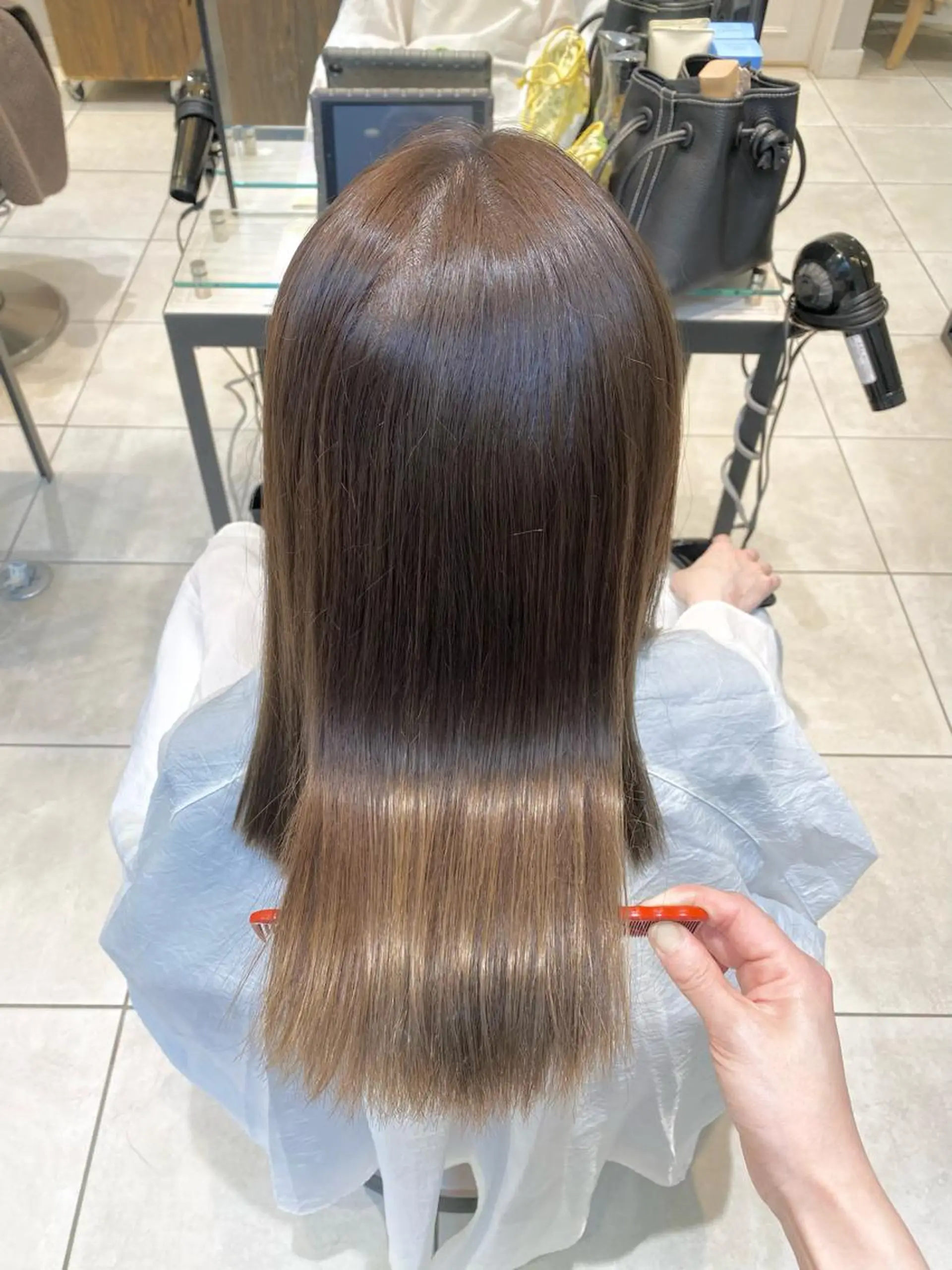 ロング ヘアカラー トリートメント 似合わせ艶髪カラー ❤️ハダユミのヘアスタイル
