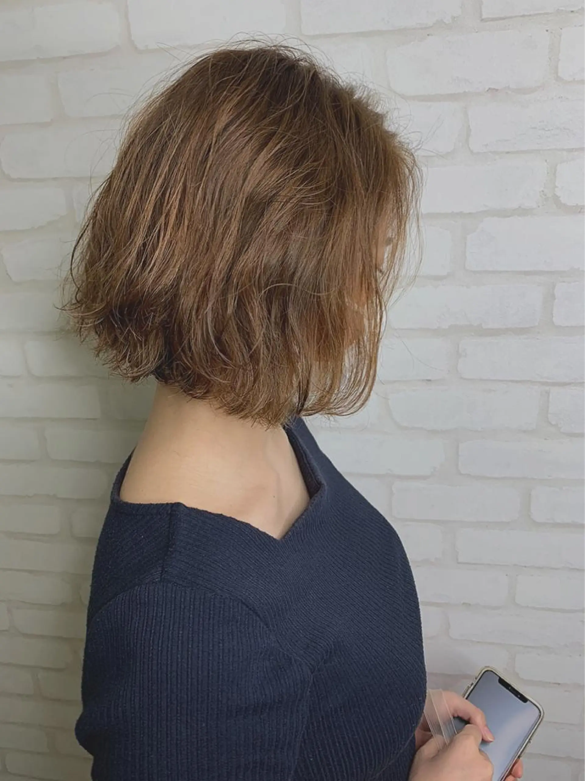 ショート パーマ ヘアアレンジ 前下がりボブ ボブ TELA HAIR牛久店所属・透明感カラー✨ 吉田大樹のヘアスタイル