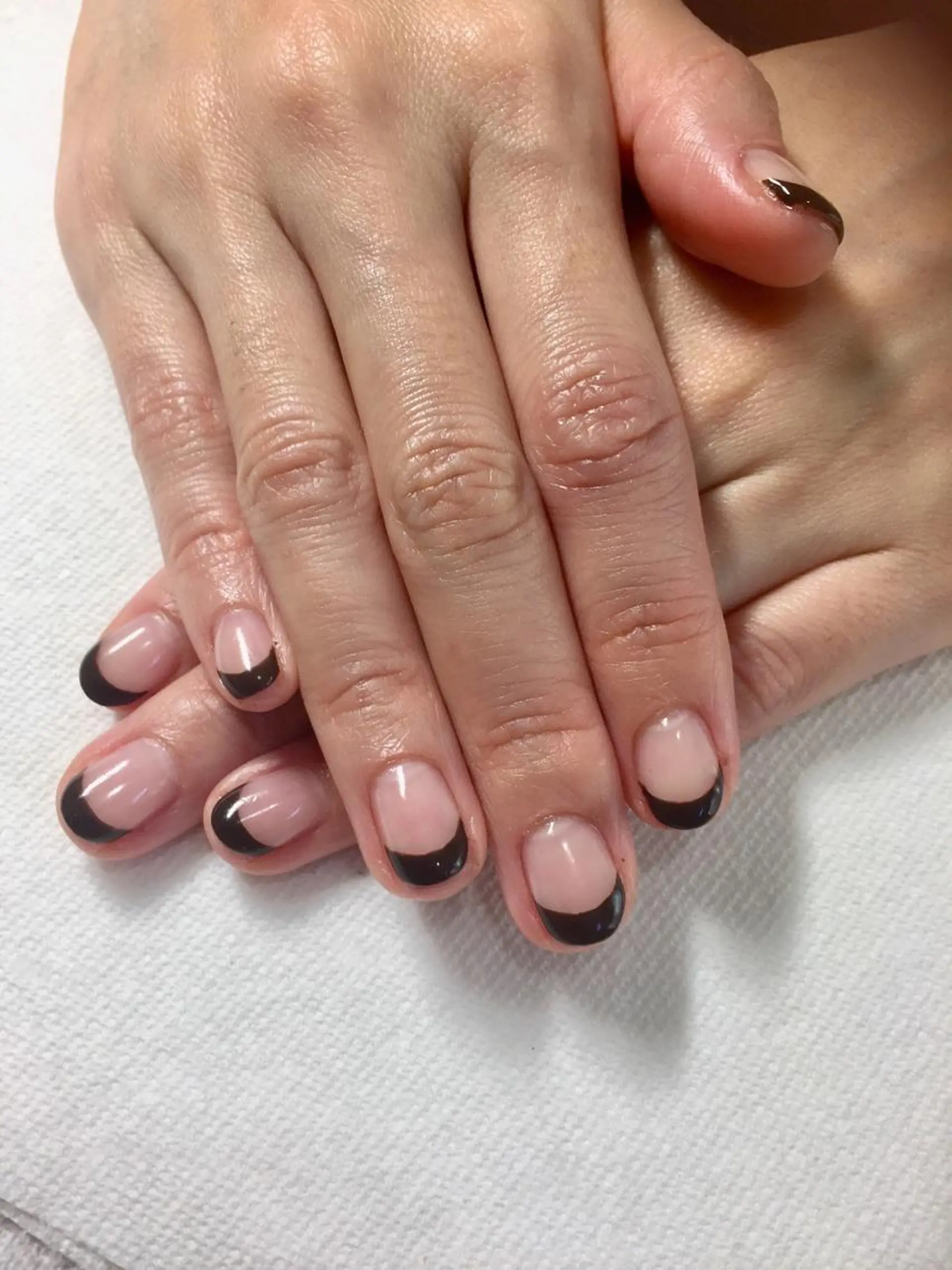 ネイル ブラウン フレンチネイル M's salonのネイルデザイン