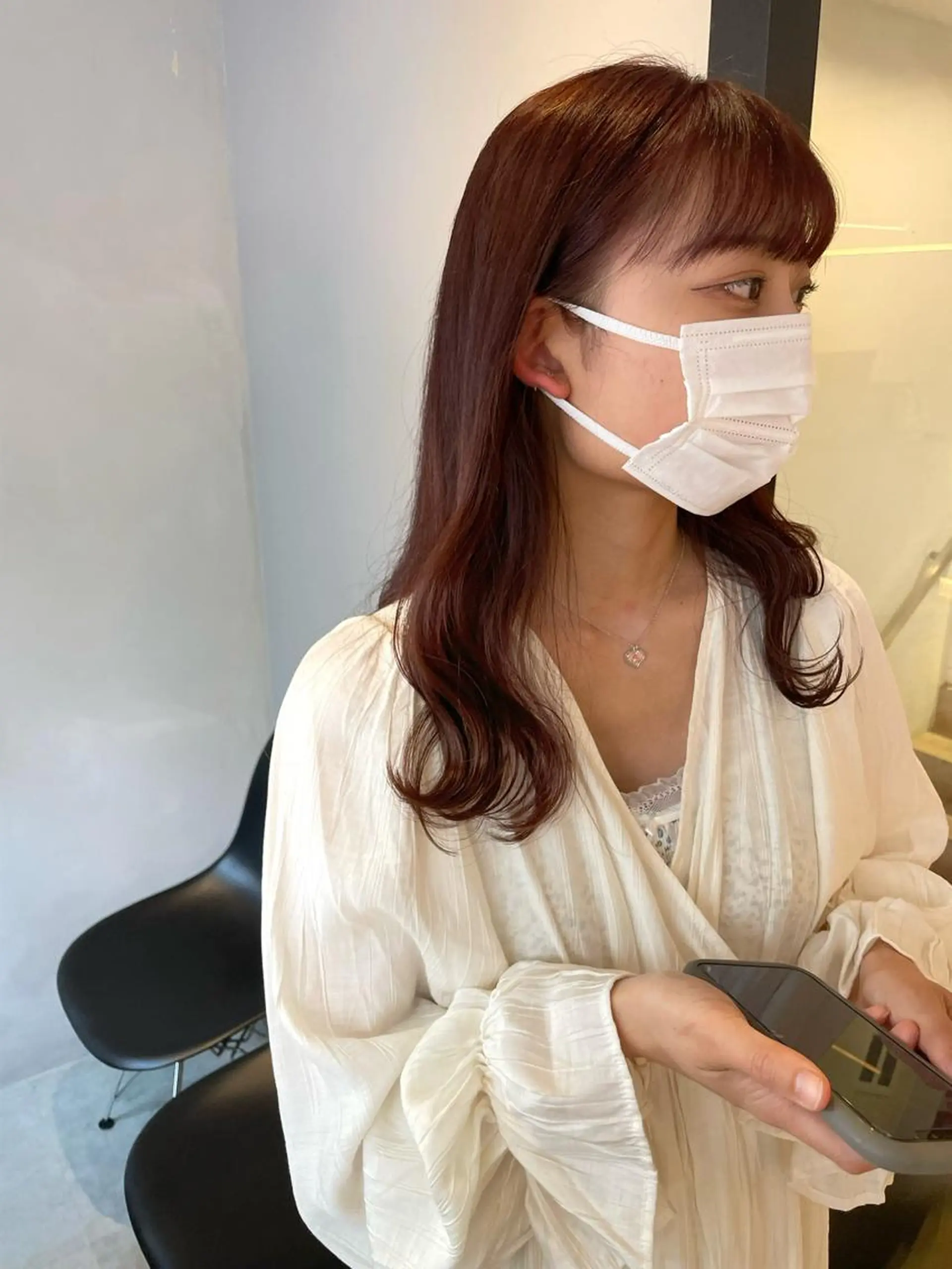 セミロング カラー ヘアカラー ぱつっとボブ 古家 佑真のヘアスタイル
