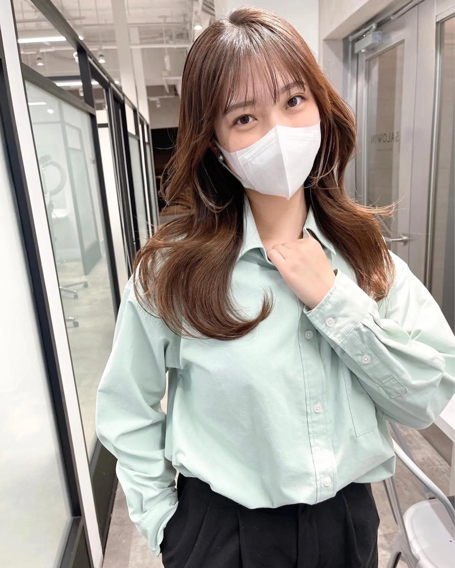 ロング 韓国風ヘア レイヤーカット カット ヘアカラー トリートメント 韓国レイヤーカット 髪質改善▫️水野有真のヘアスタイル