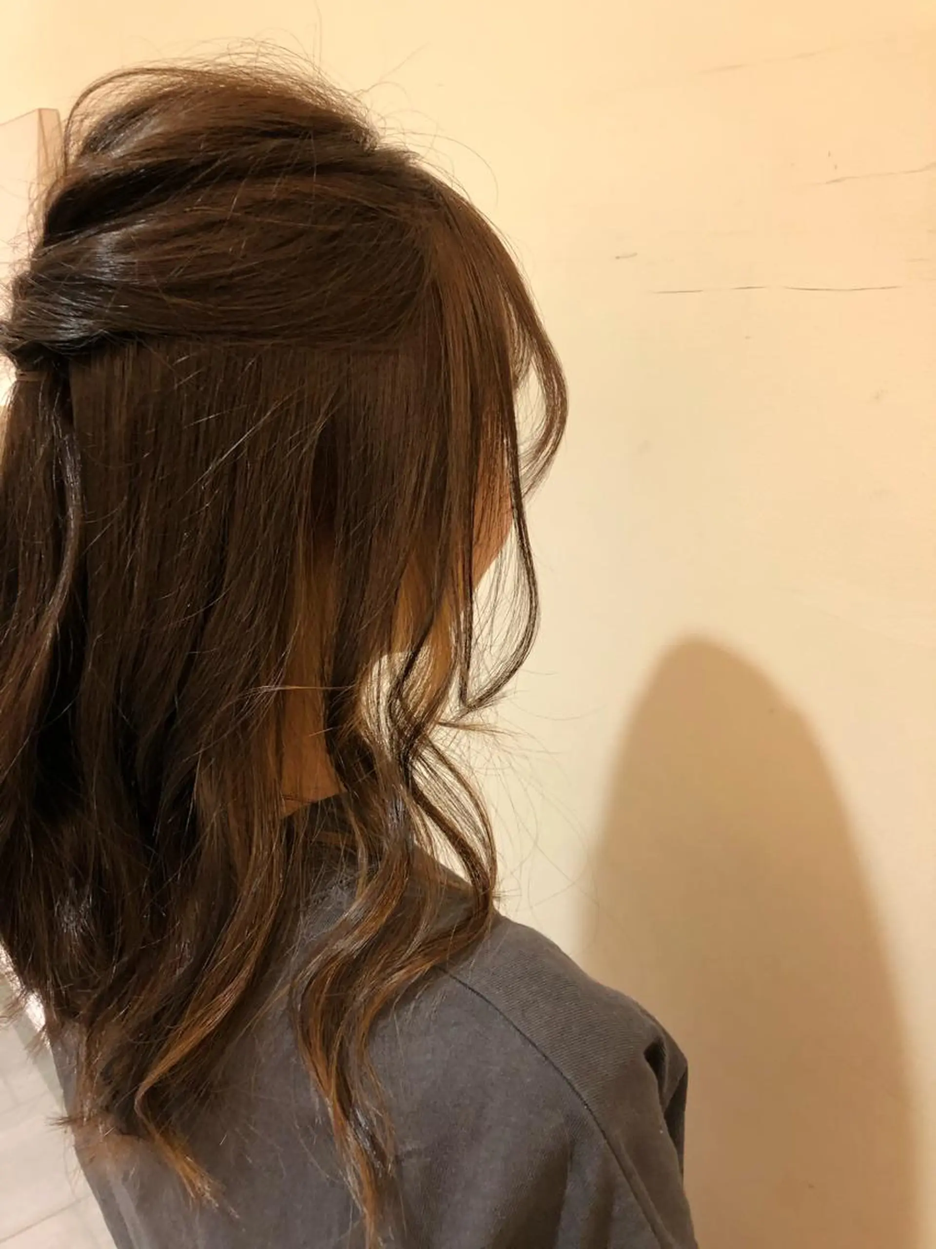 ロング カラー ヘアアレンジ 韓国風レイヤーカット 松葉翔のヘアスタイル