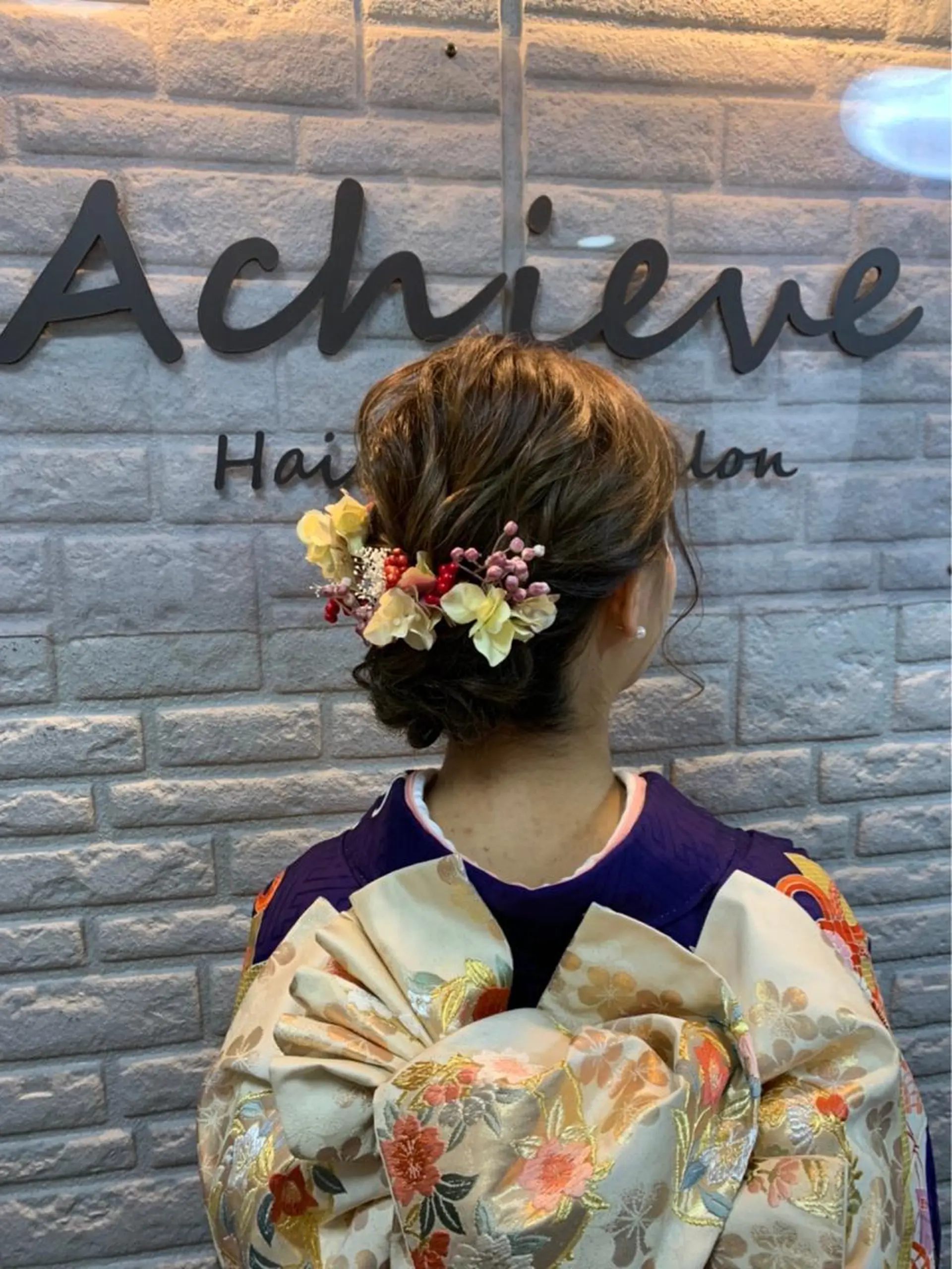 ミディアム ヘアアレンジ Achieve 三ノ宮のヘアスタイル