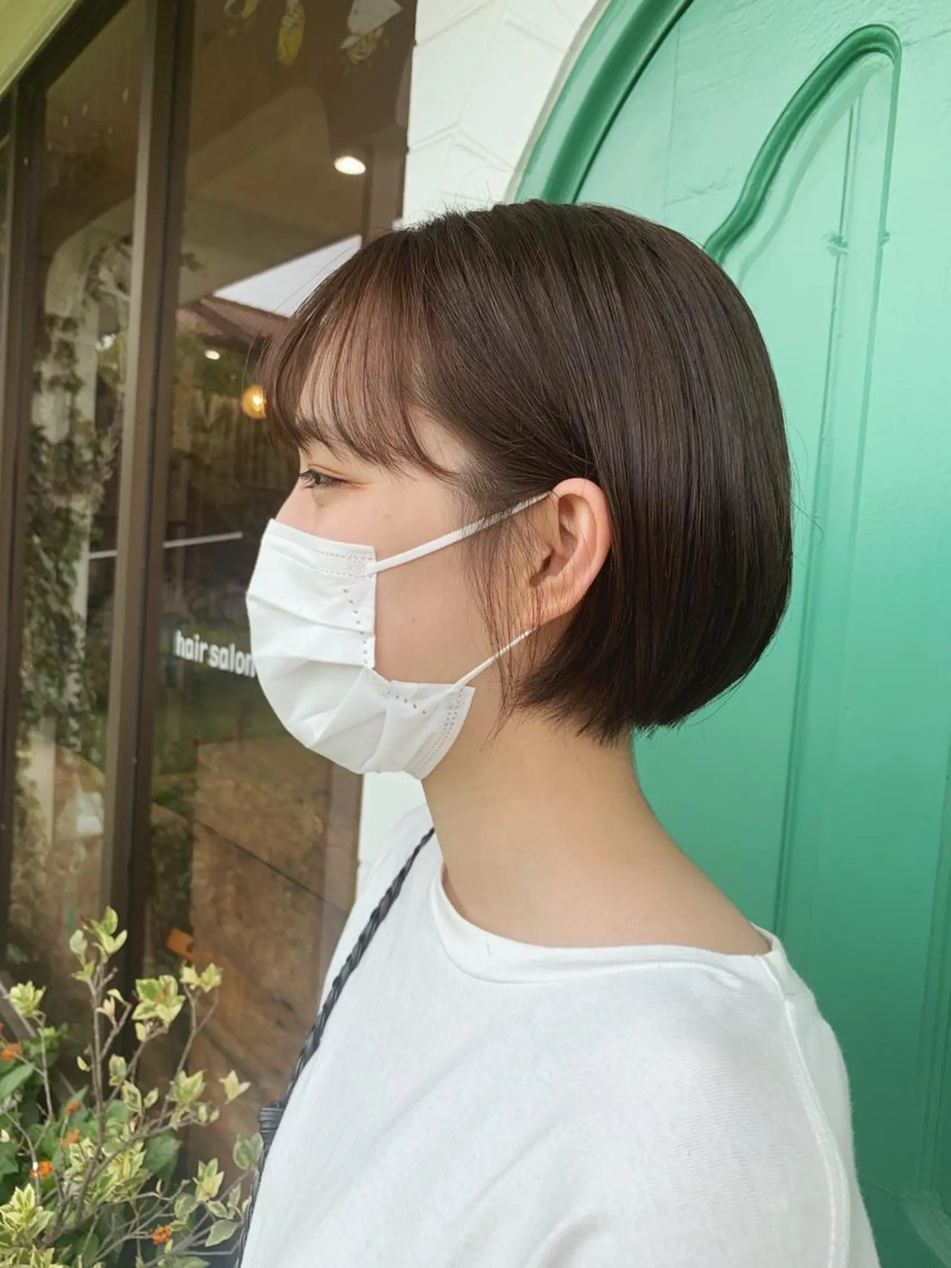 ショート カラー アッシュ オリーブアッシュ ボブ ショートヘア カット ヘアカラー 佐藤 美咲のヘアスタイル