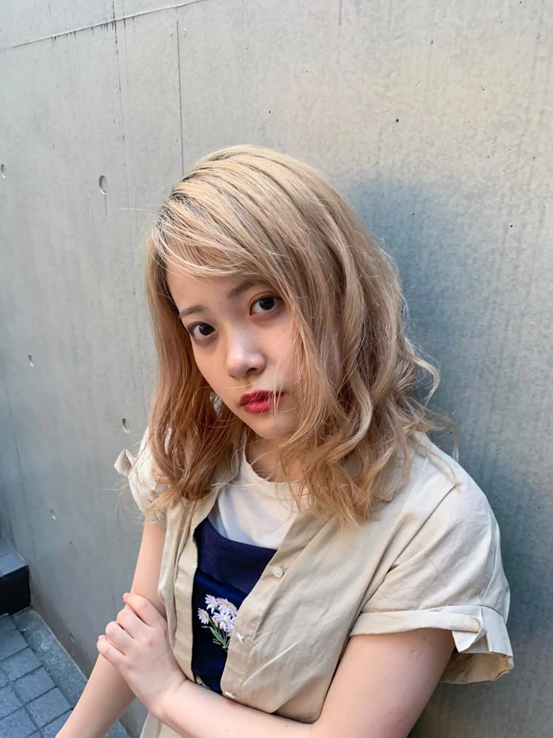 セミロング カラー ヘアアレンジ ヘアカラー トリートメント ヘアセット 金子 廉のヘアスタイル