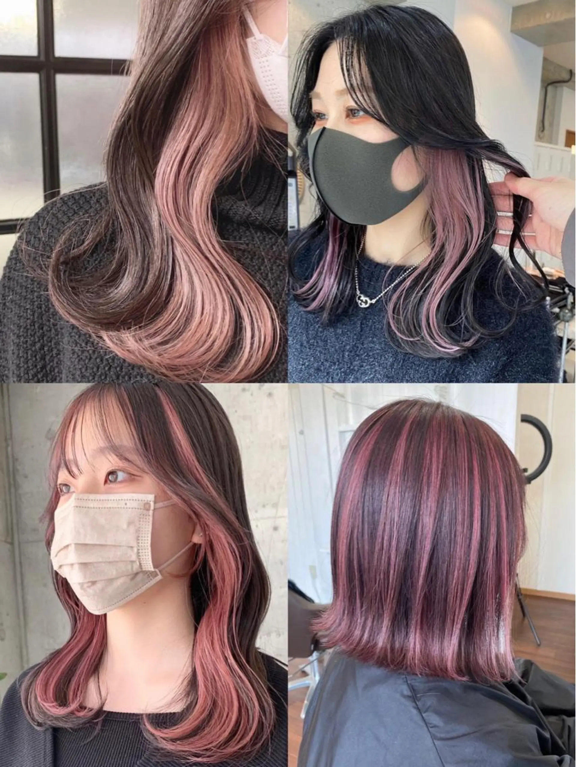 セミロング カラー ヘアアレンジ デザインカラー ピンクカラー 韓国/ハイトーン/ ボブ🎀MIKU🎀のヘアスタイル