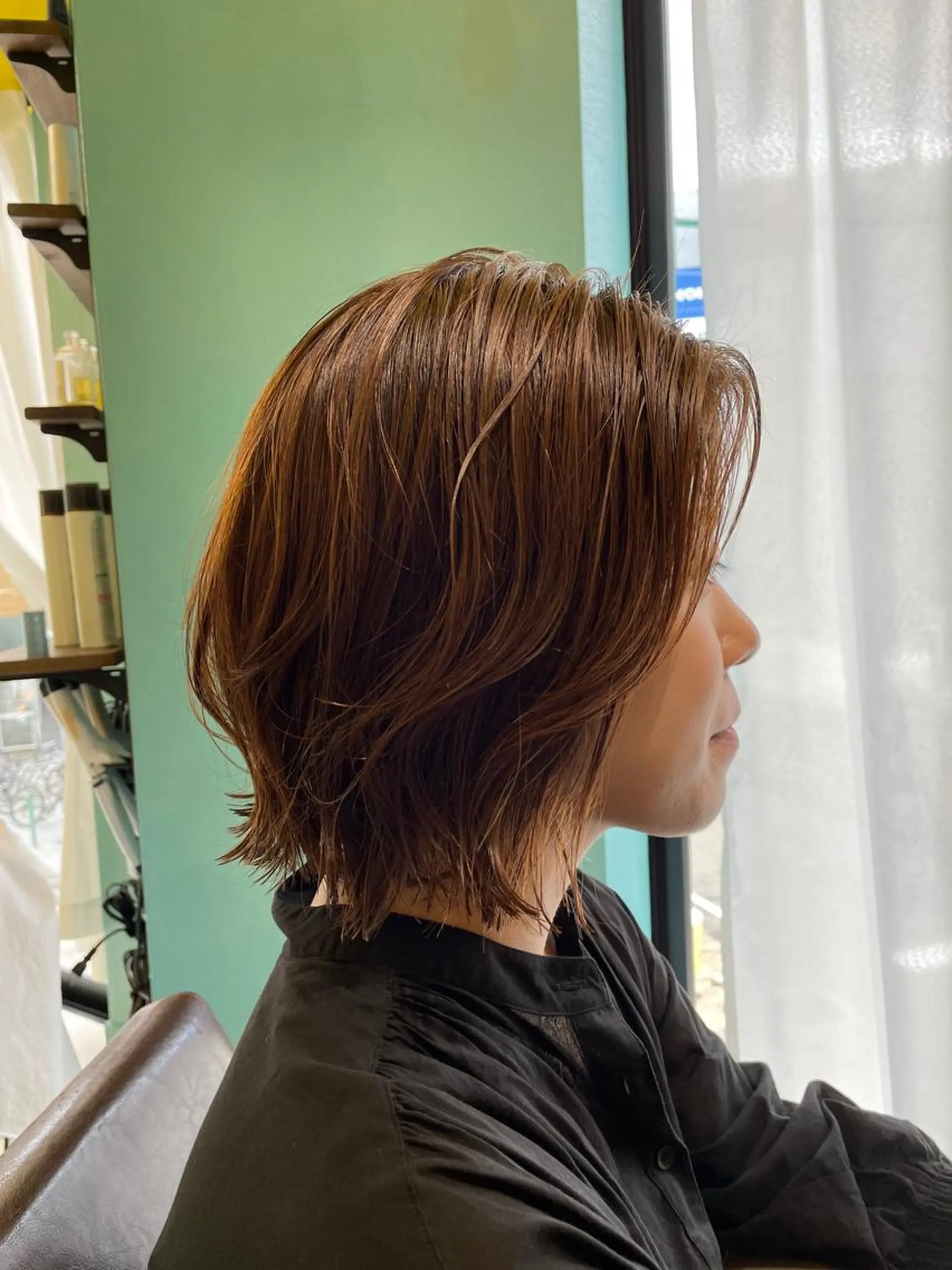 ミディアム ボブレイヤー アッシュ ボブ レイヤーカット カット ヘアカラー トリートメント Share  Salon  Reco【GARDEN】所属・末石 智のヘアスタイル
