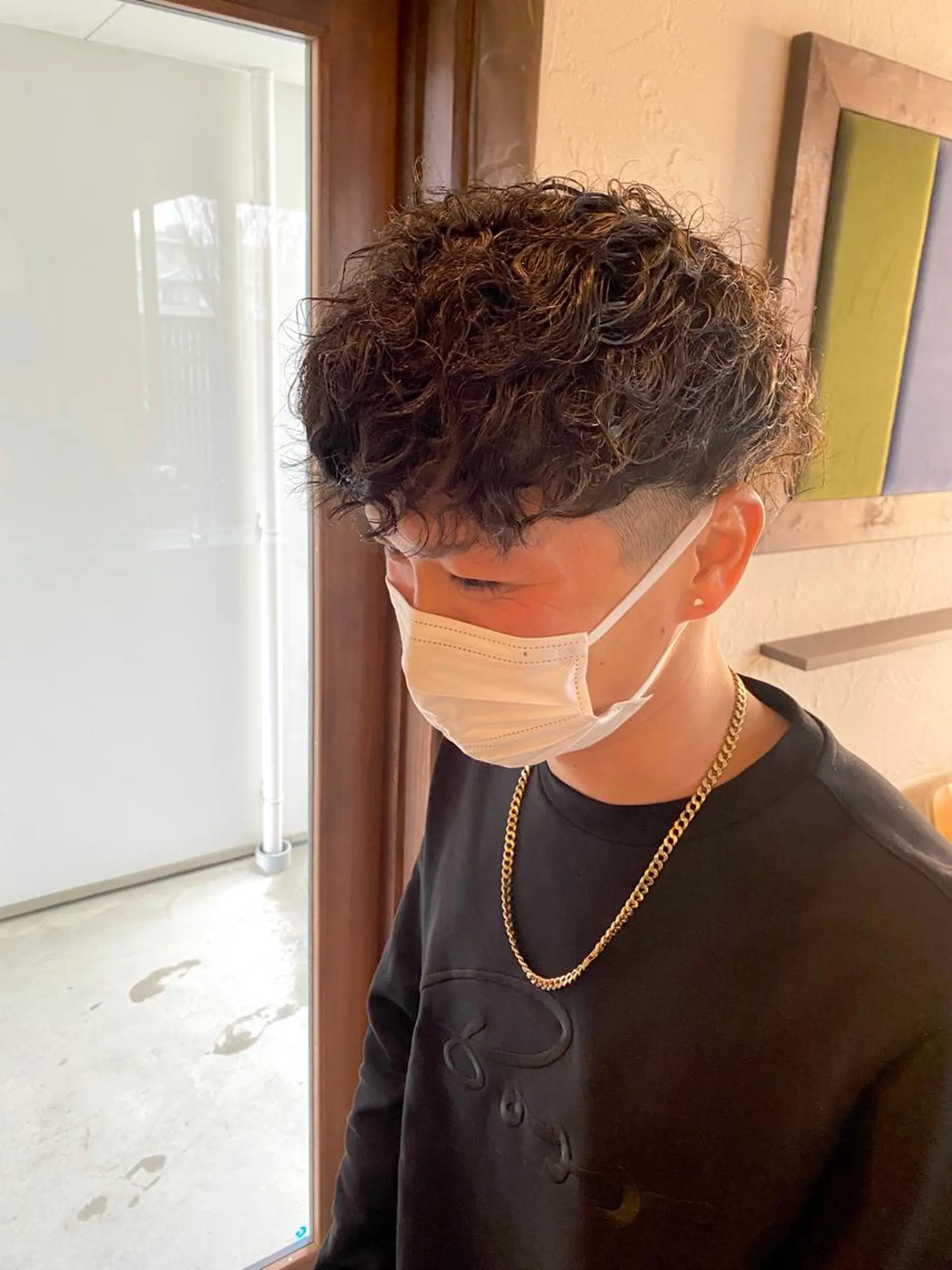 パーマ メンズ メンズパーマ スパイラルパーマ カット パーマ 桑原 菜摘のヘアスタイル
