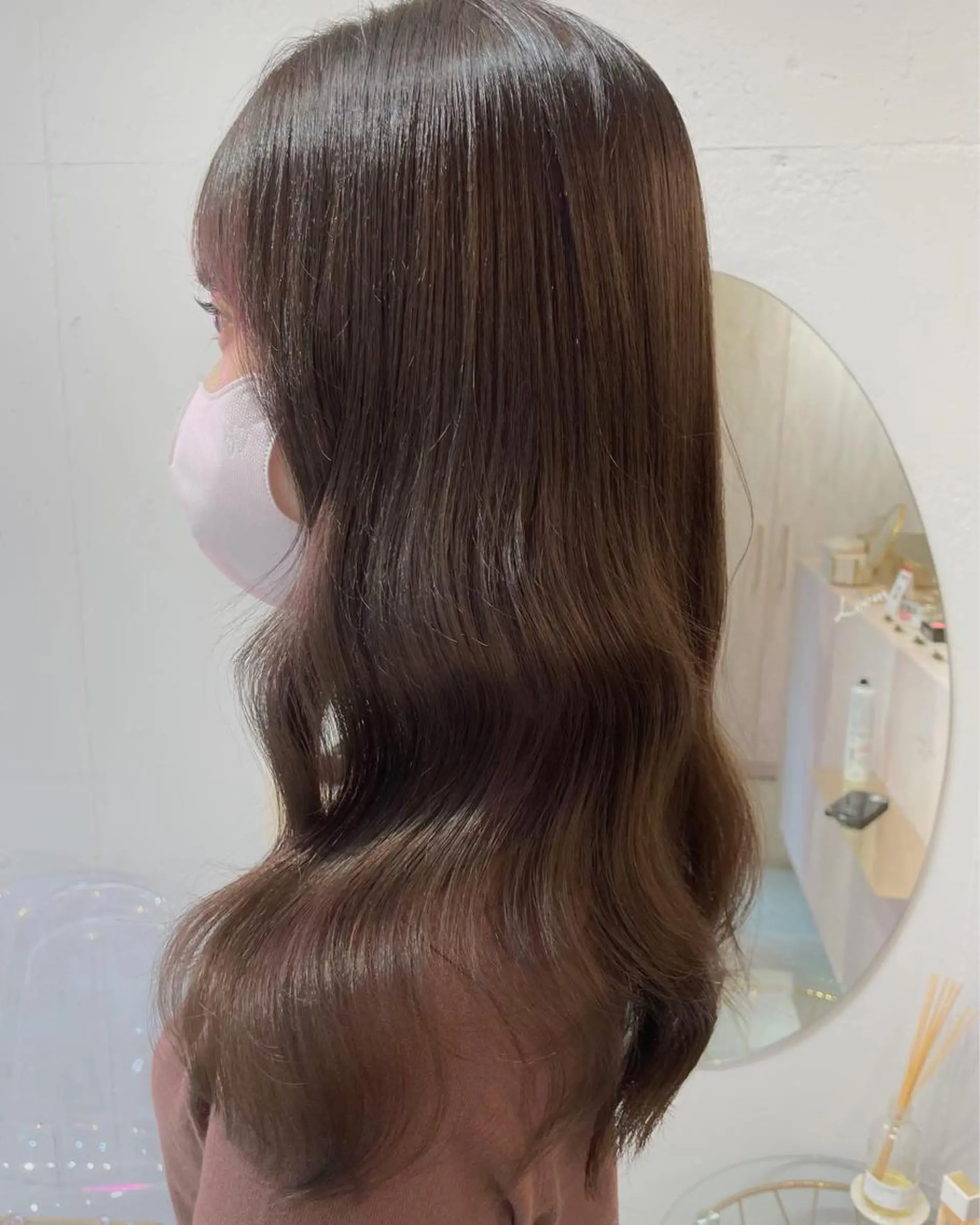 ロング カラー ブラウンカラー 透明感カラー カット 縮毛矯正 タンバルモリ/ タッセルボブ/神山のヘアスタイル