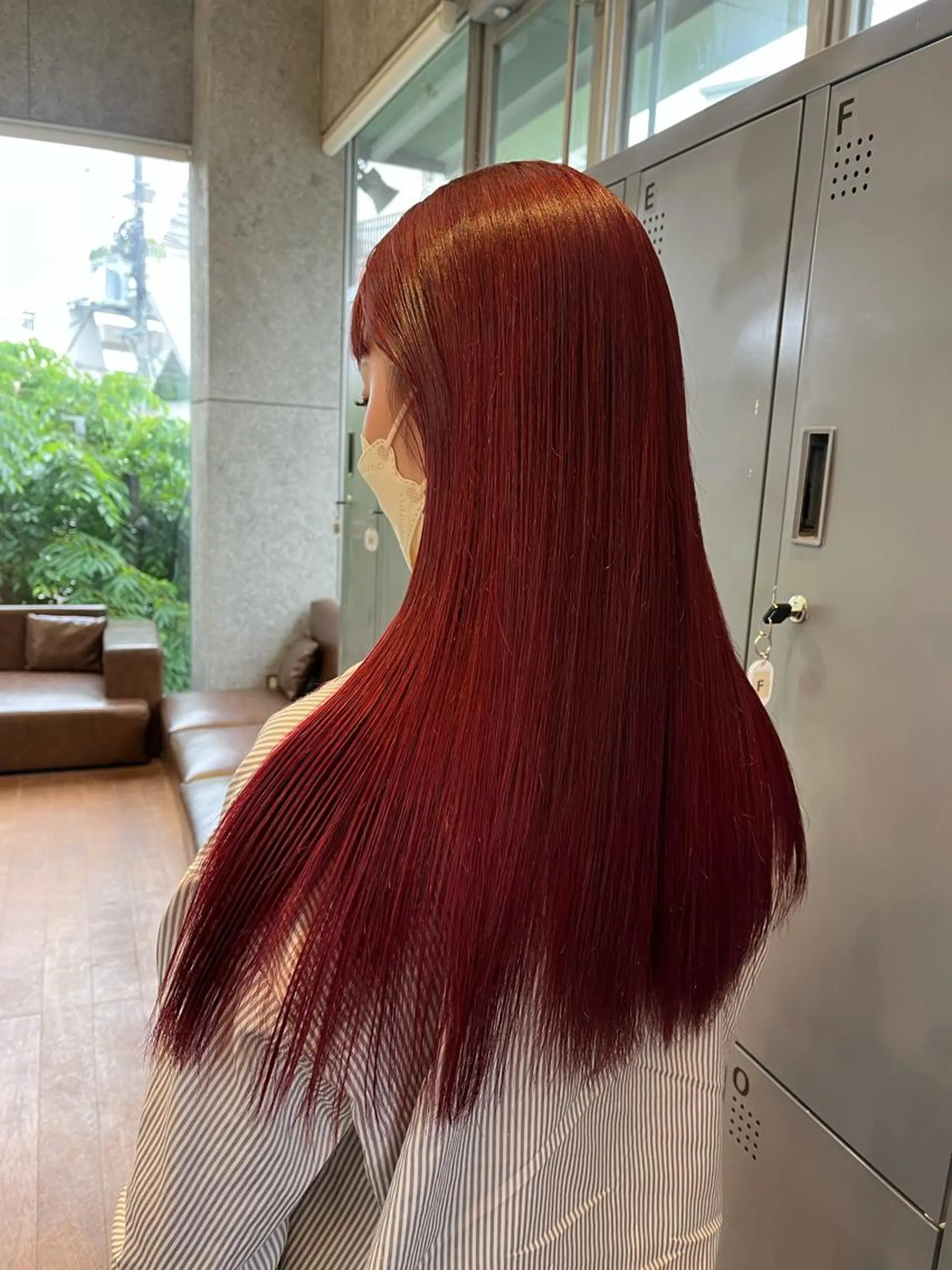 ロング カラー ヘアアレンジ レッドカラー ヘアカラー トリートメント ボブハイトーン🦖 デザインMAMIのヘアスタイル