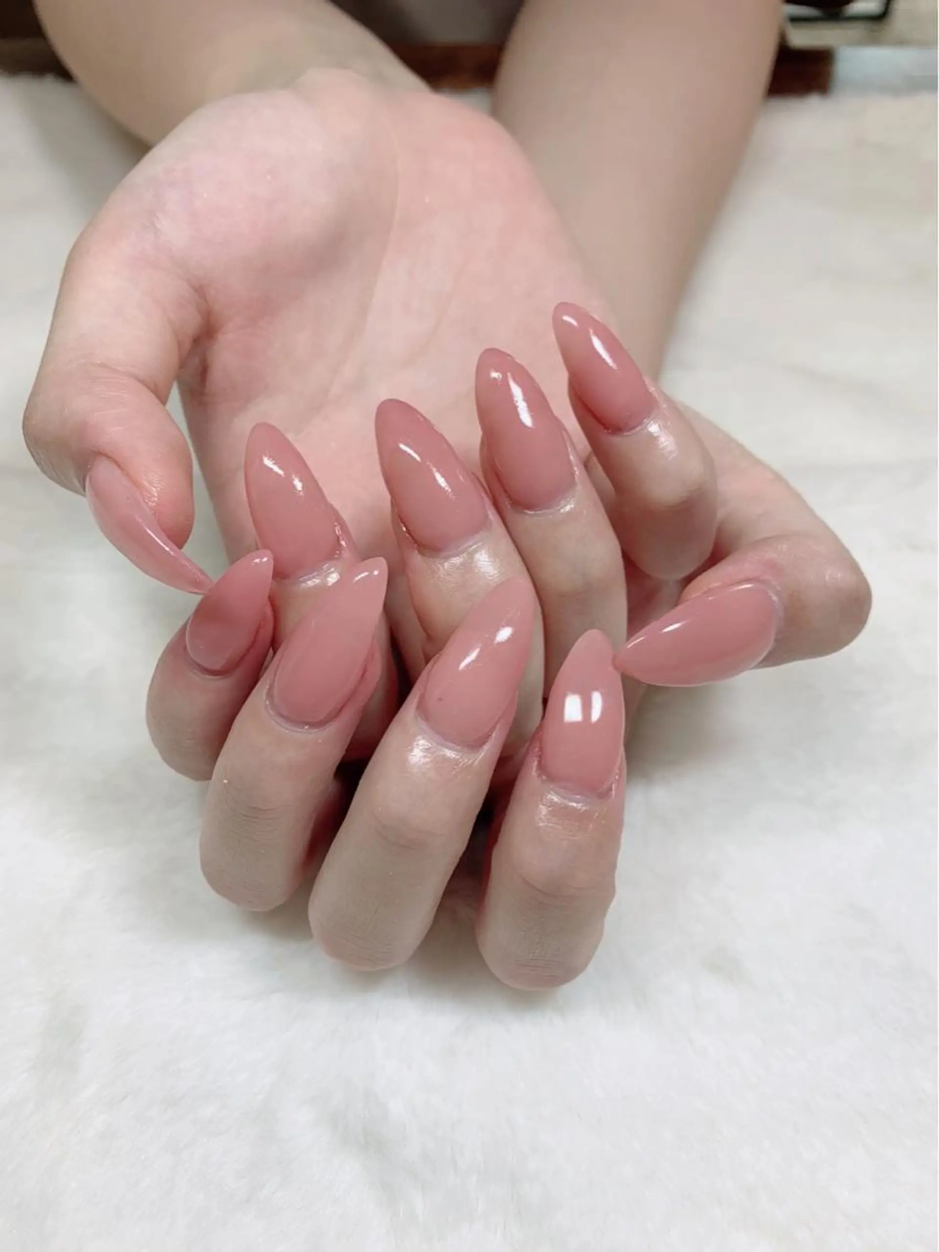 ネイル 長さ出し ワンカラーネイル salon EMANのネイルデザイン