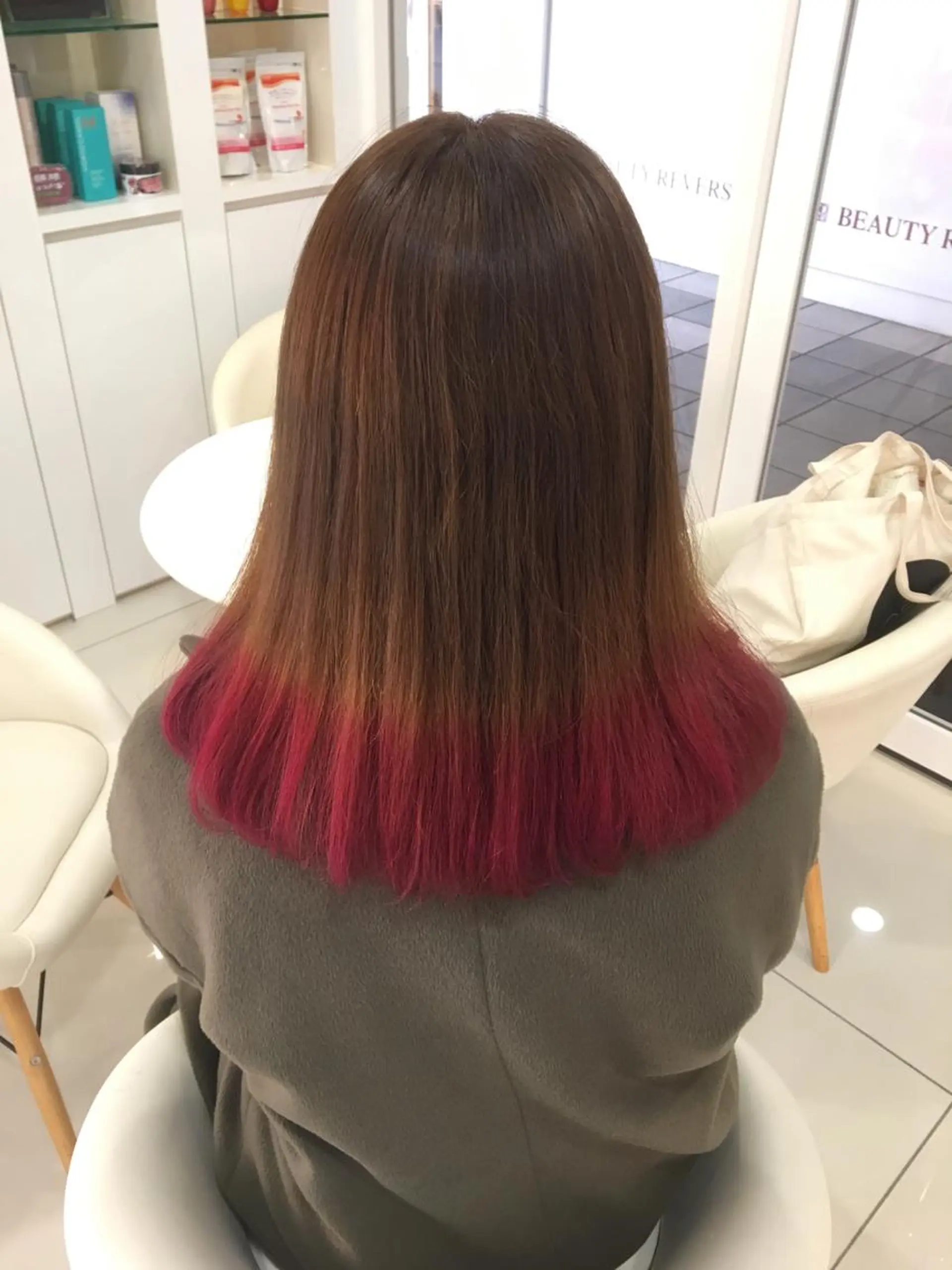 ミディアム カラー ピンクカラー 広がり毛特化 頭身浴/ 中田のヘアスタイル