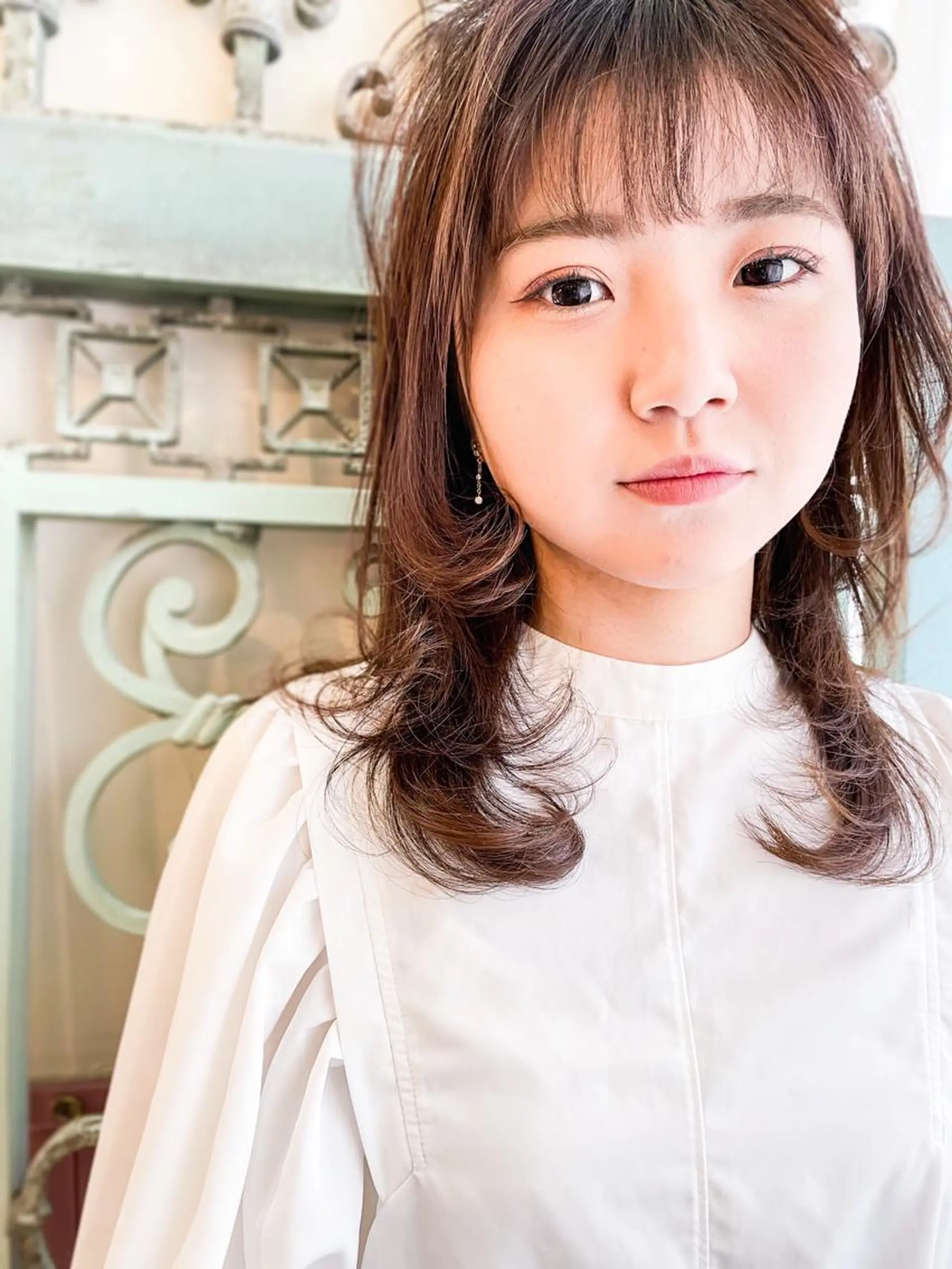 セミロング カラー パーマ ヘアアレンジ メンズ カット トリートメント ヘアセット 表参道Lise おおいしおりのヘアスタイル