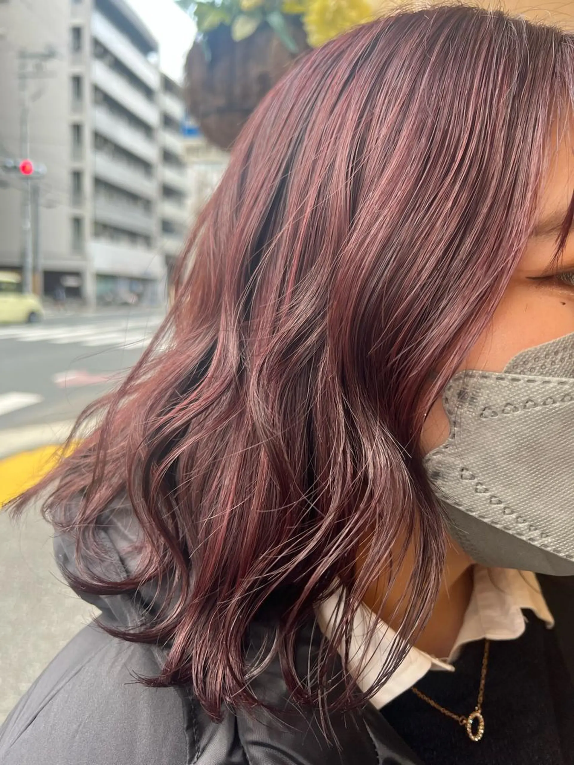 ミディアム カラー ハイライトカラー レッドカラー ハイライト カット ヘアカラー トリートメント hair  bh.maara所属・bh.maara デザイン／ハイトーンのヘアスタイル