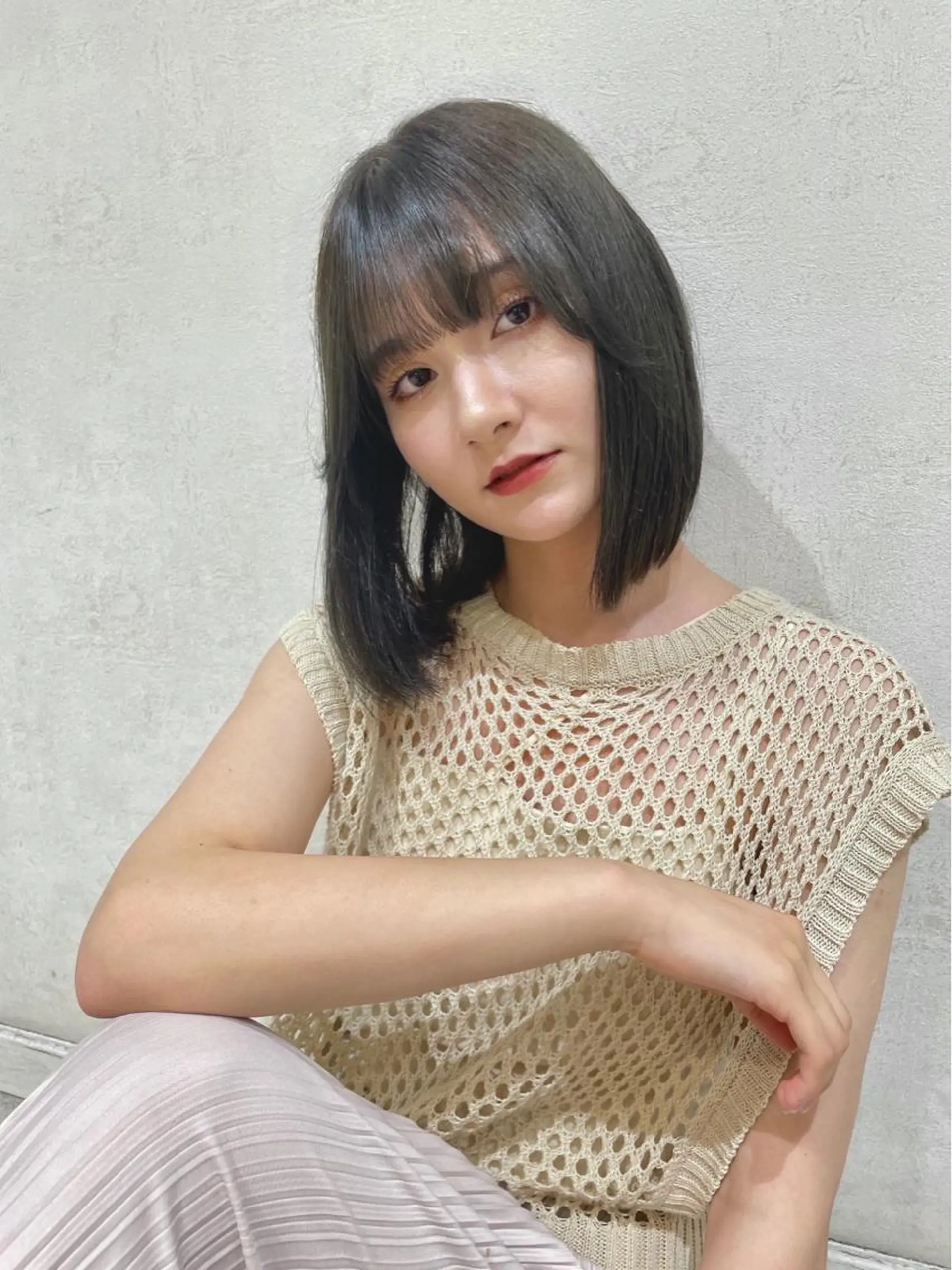 ミディアム カラー カット ヘアカラー カラー/レイヤー/ 髪質改善/PAAQのヘアスタイル