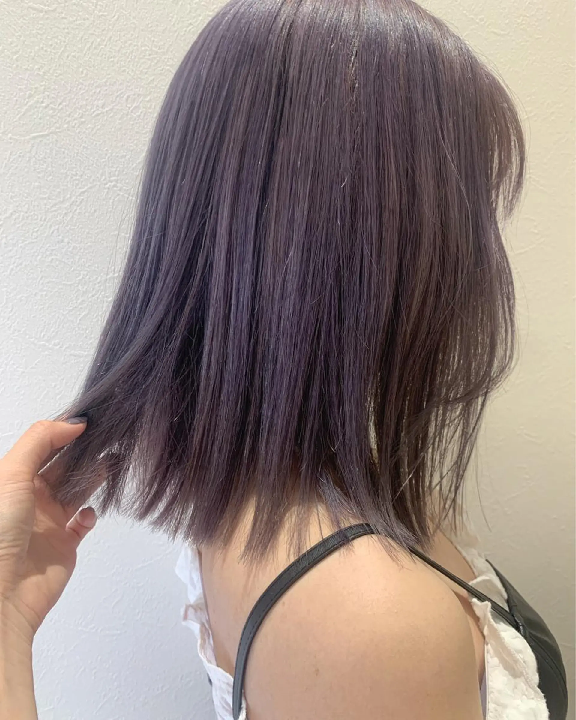 ミディアム カラー ブリーチ パープルカラー シルバー カット ヘアカラー トリートメント hub hair レイヤー/透明感のヘアスタイル