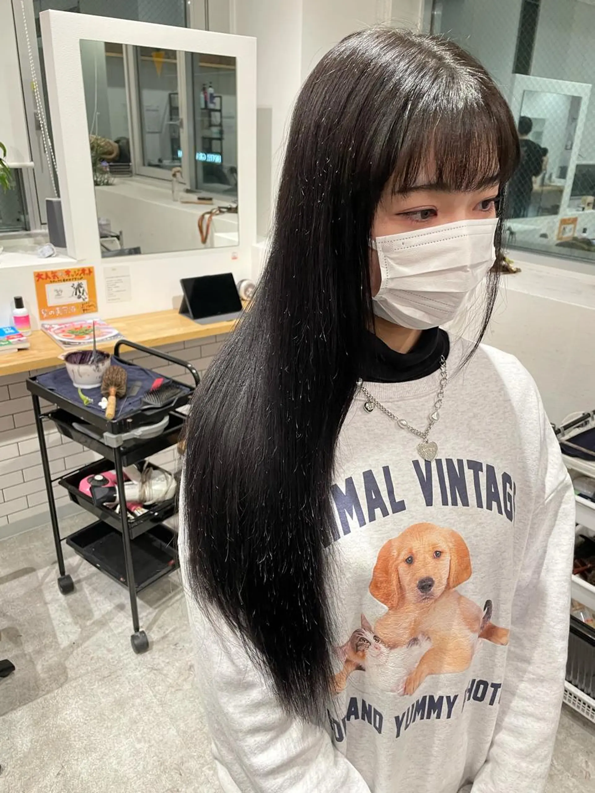 ロング カラー ヘアカラー 京都美容師 塩のヘアスタイル