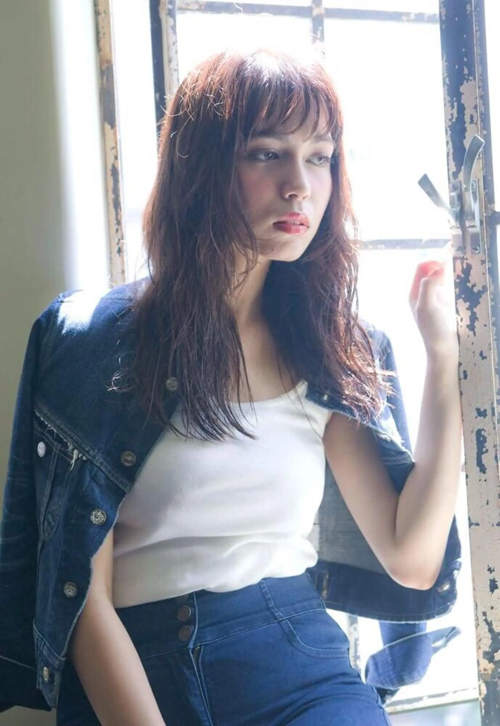 セミロング ロング カラー パーマ hao所属・西山 頌太のヘアスタイル