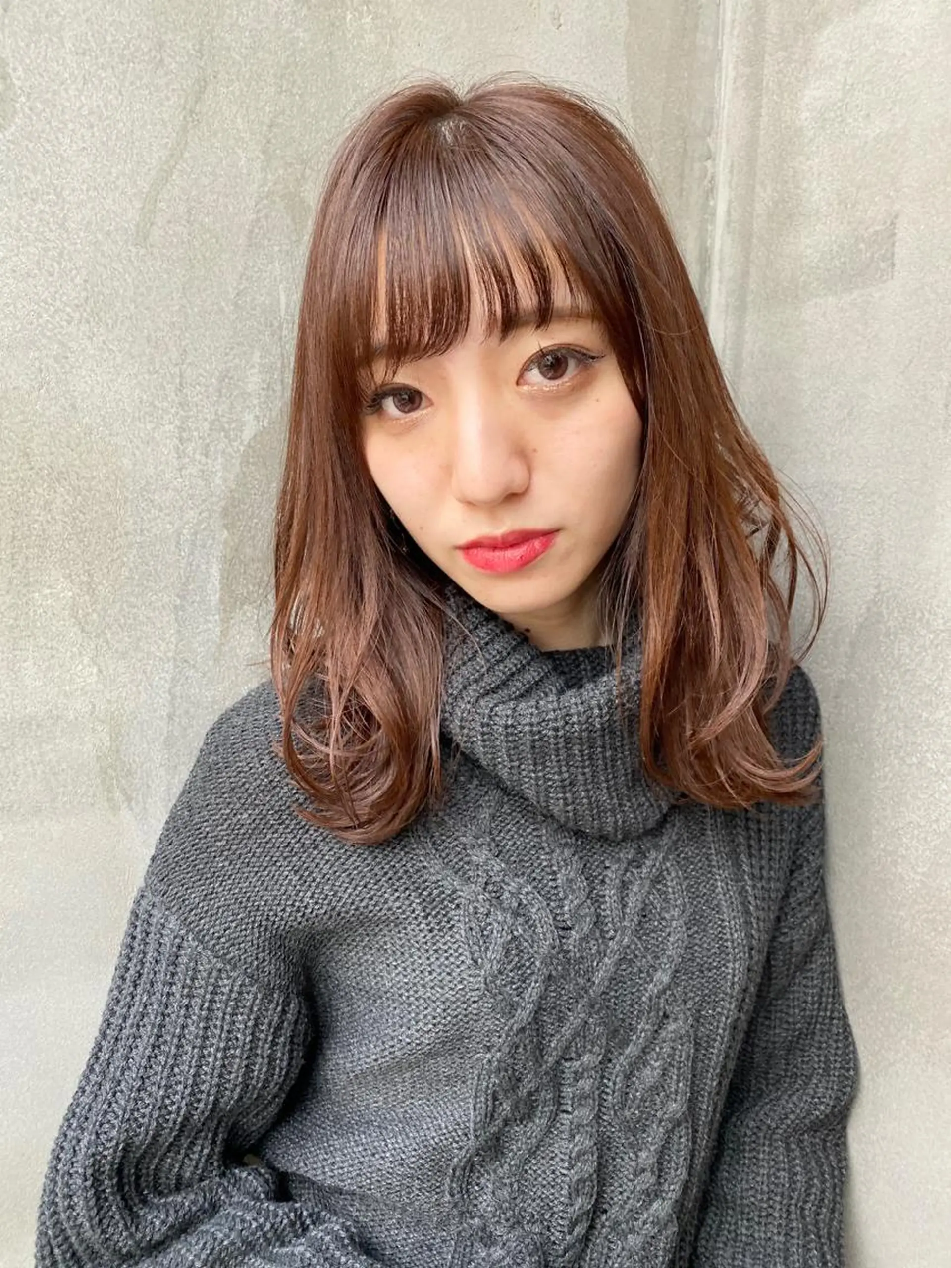 ミディアム カラー ベージュカラー ピンクカラー ピンクベージュ Mogami Kengoのヘアスタイル